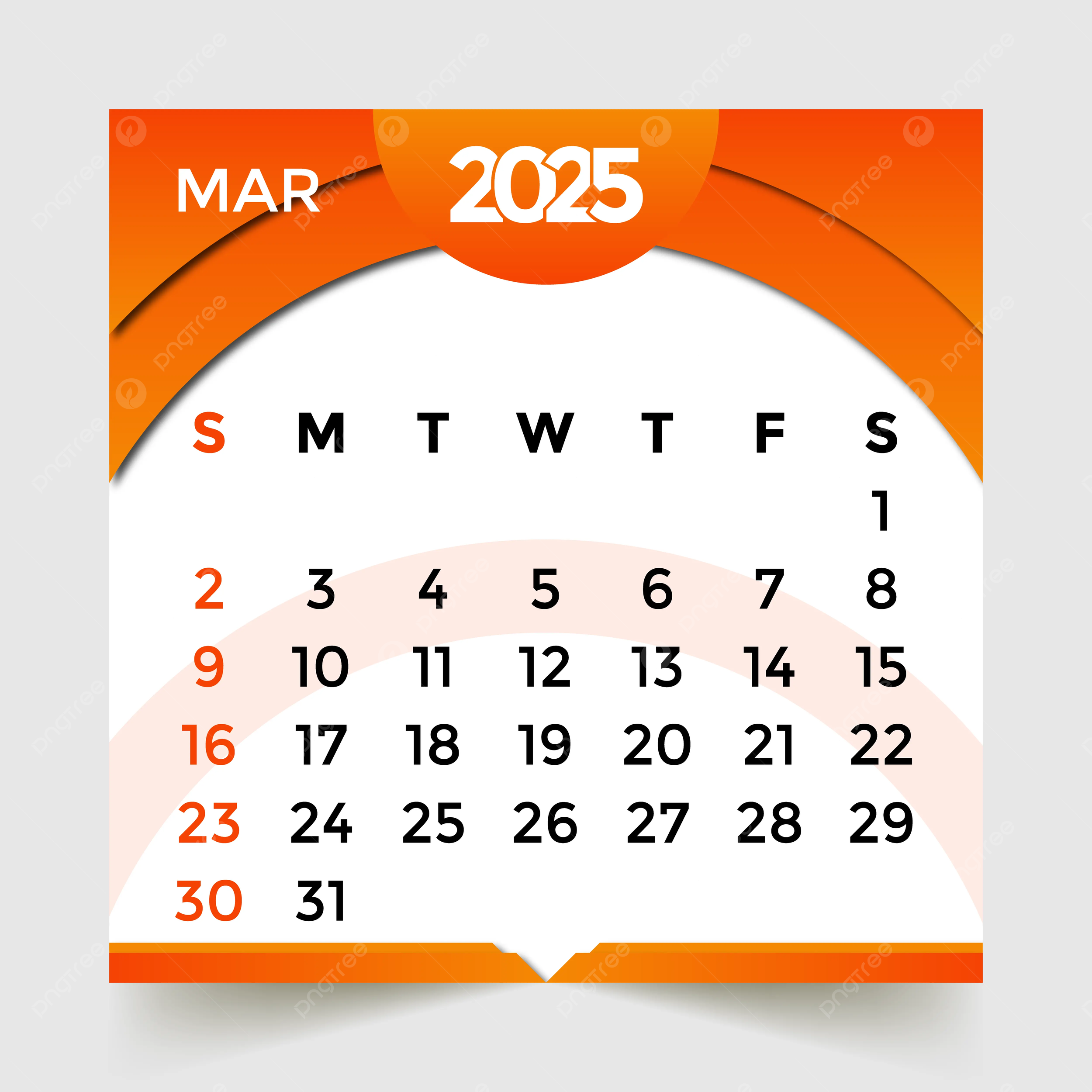 2025 Calendar Month Of March Vector Template Download On Pngtree