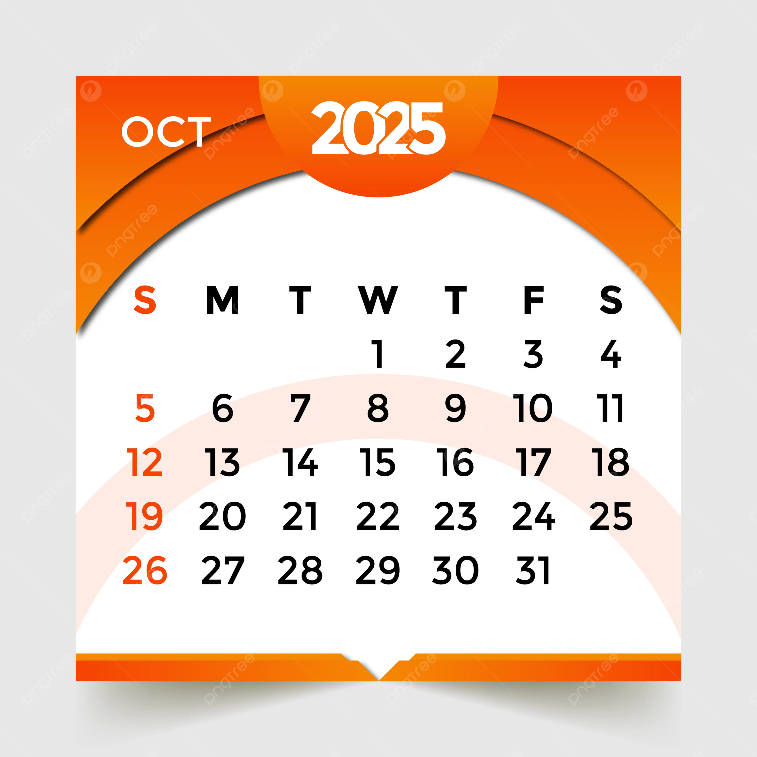 Oct Month Calendar 2025