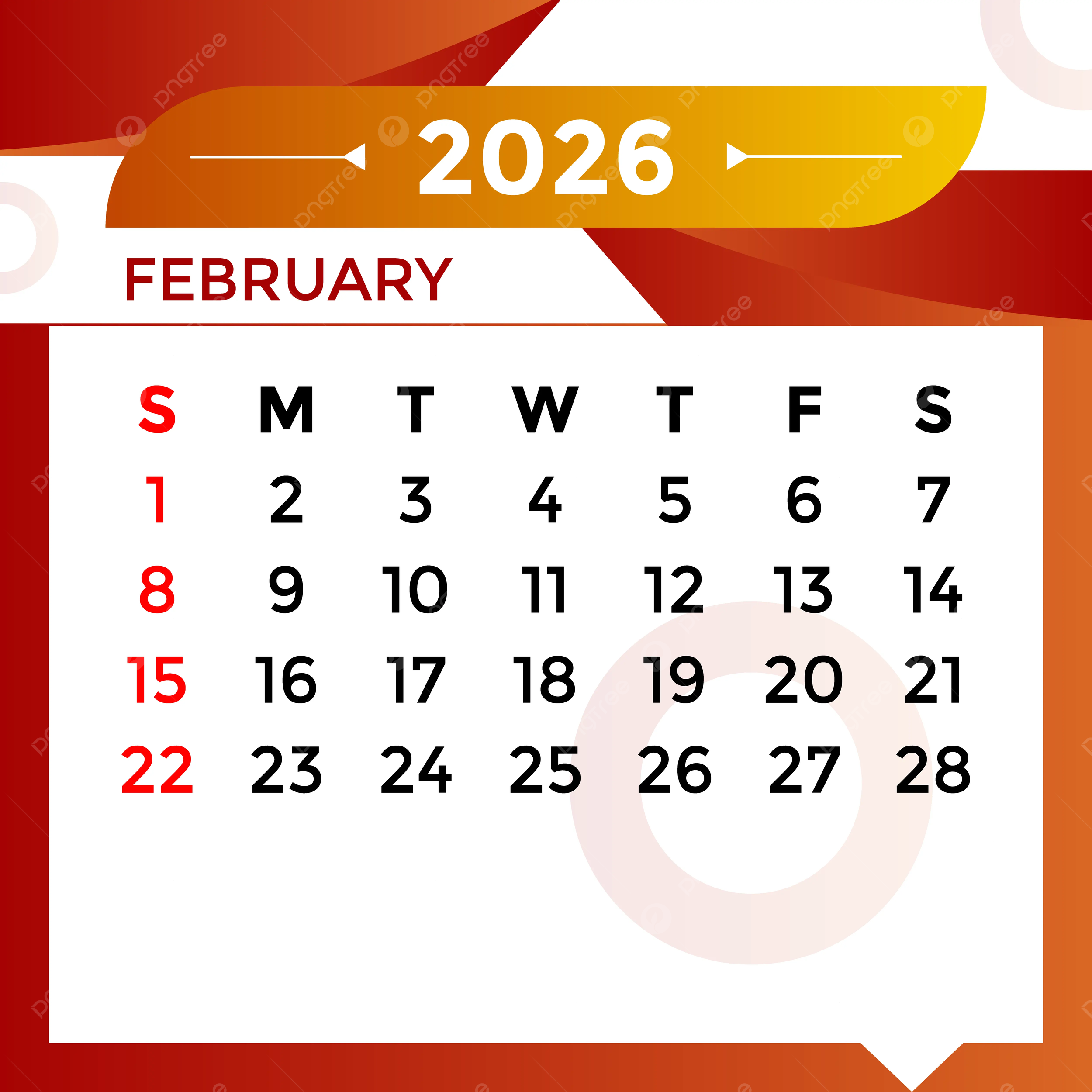 February Month Calendar 2026