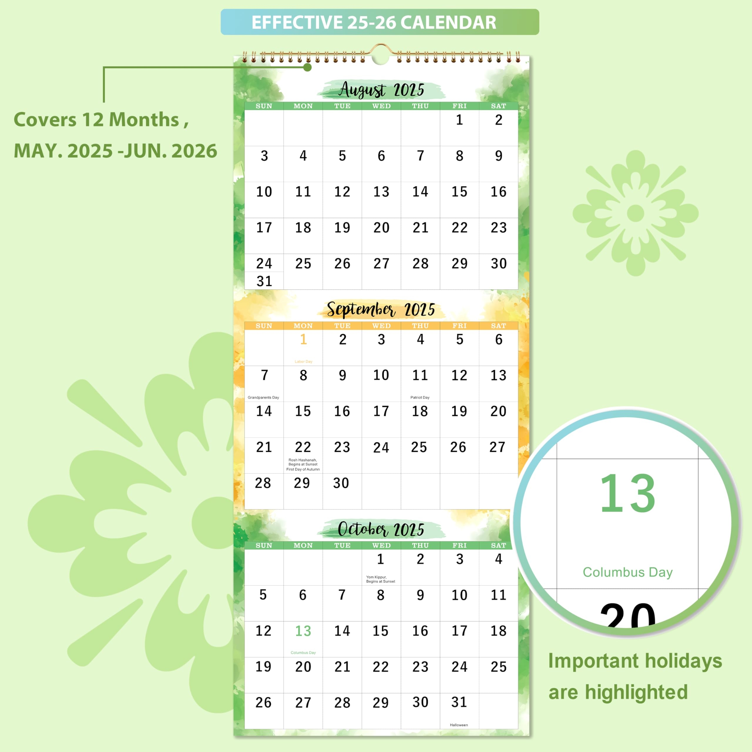 Amazon 2025 2026 Calendar 3 Month Wall Calendar 2025 2026 Display Folded In A Month May 2025 Jun 2026 11