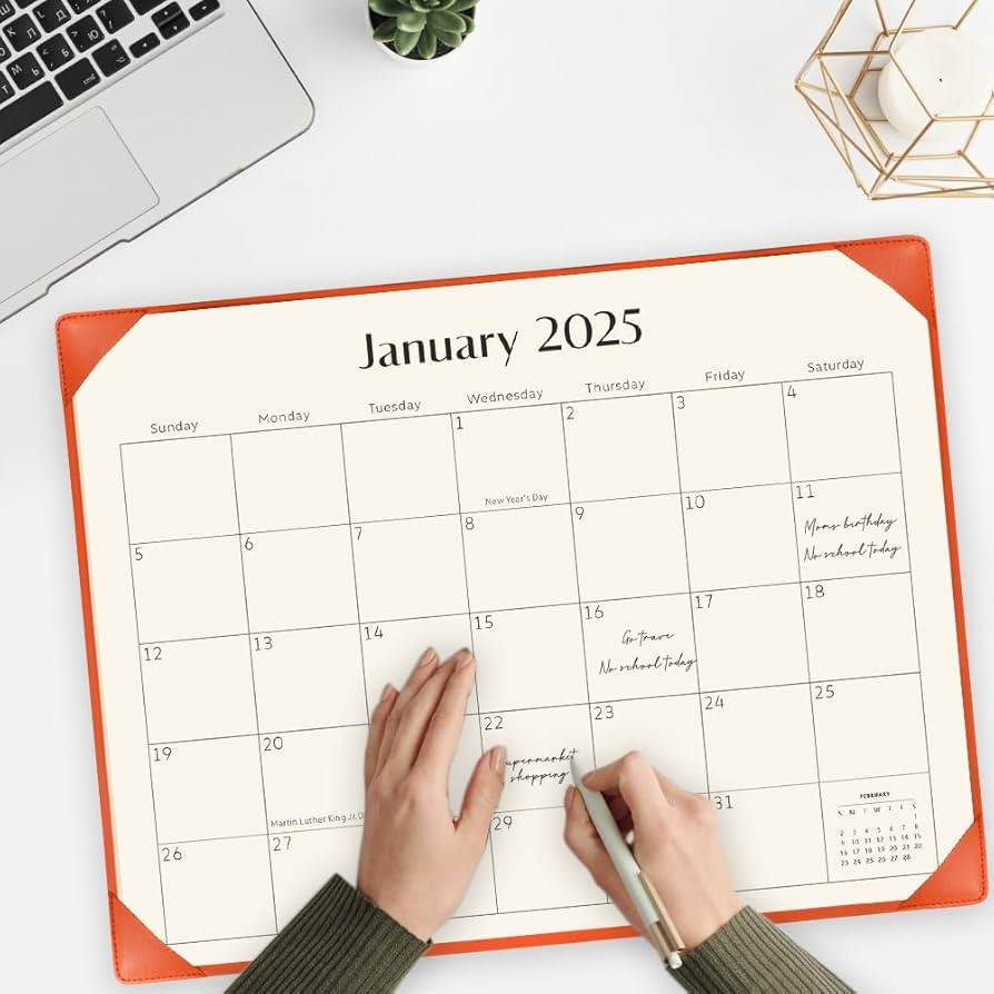 Amazon KOPEESY Large Desk Calendar 2025 2026 With Desk Mat 