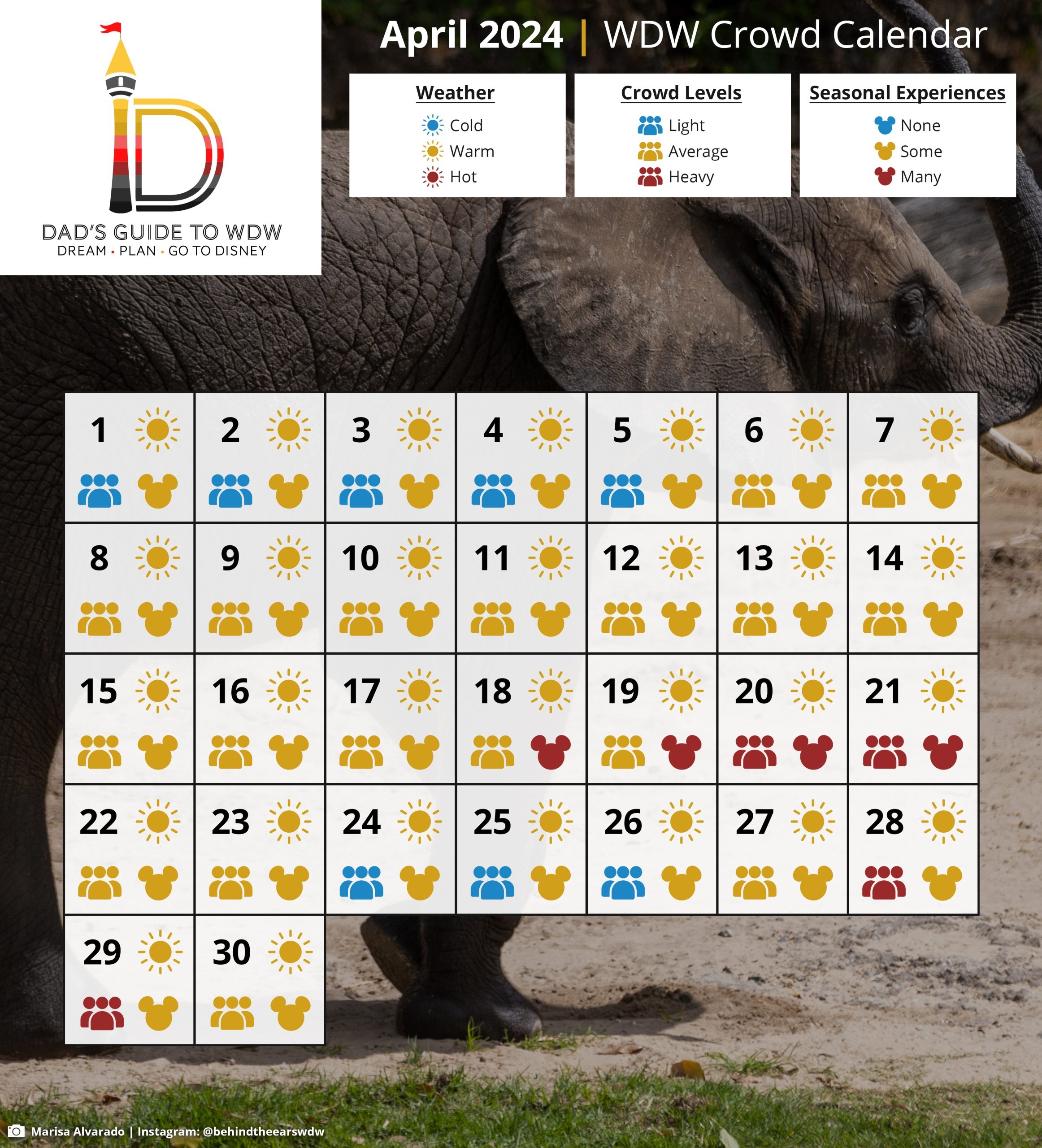 Disney April 2026 Crowd Calendar