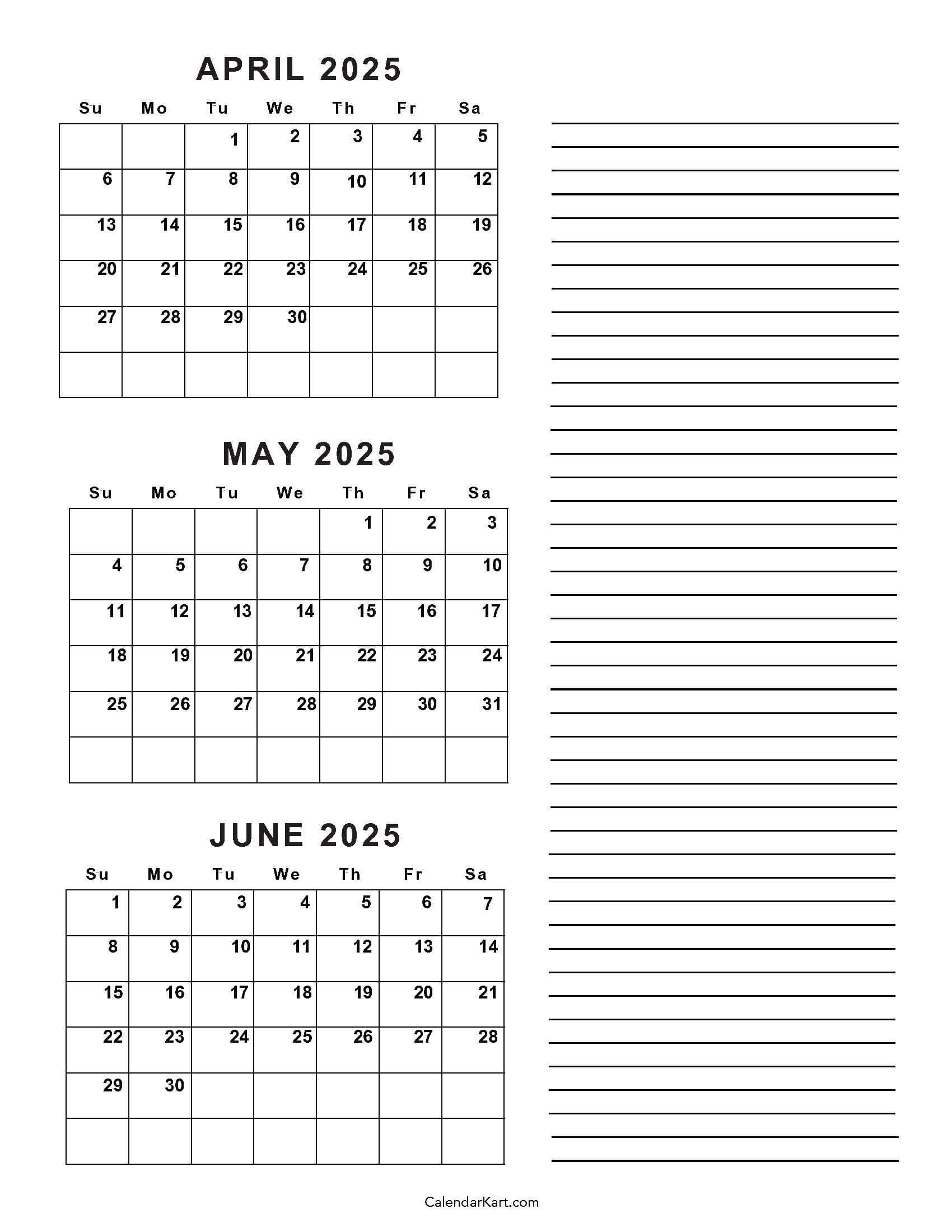 June July Printable Calendar