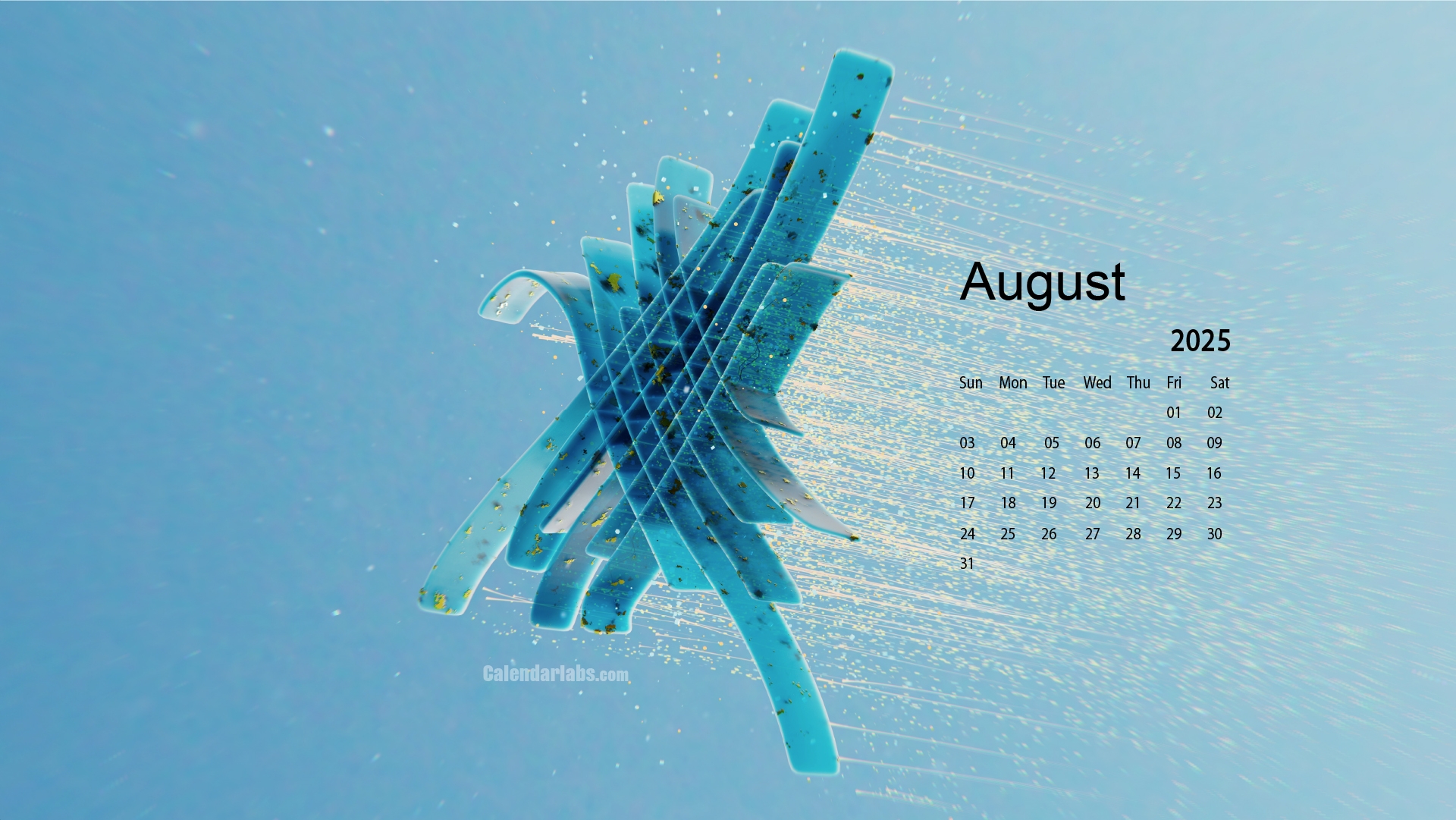 August Desktop Calendar 2025
