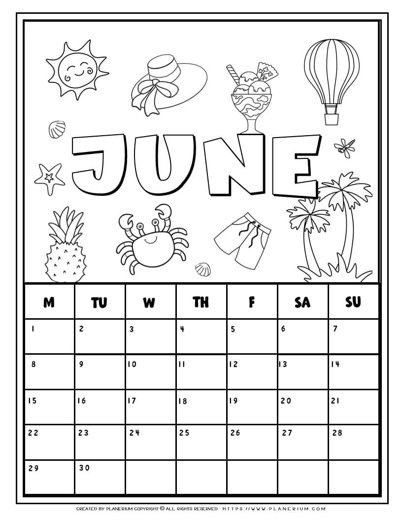June Coloring Pages Printable