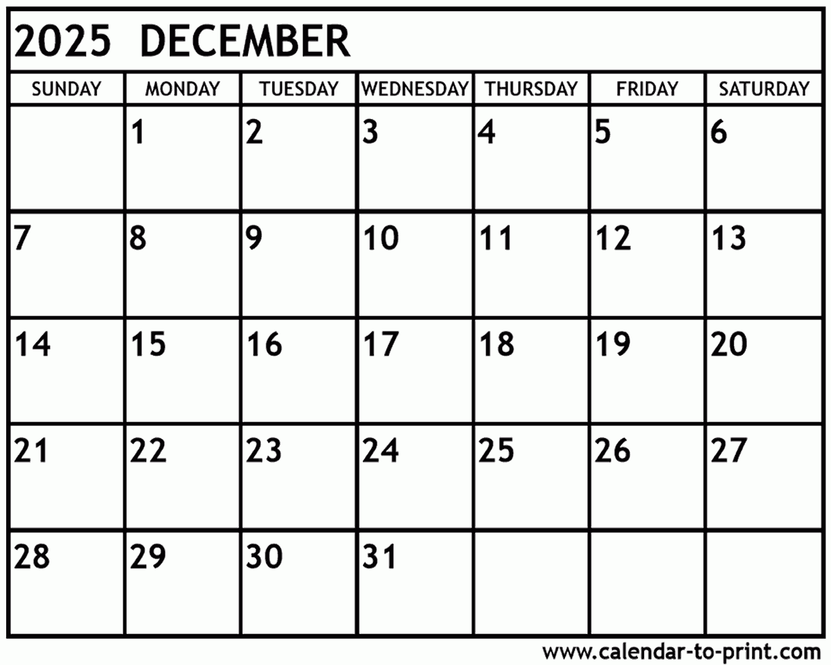 December 2025 January 2026 Calendar Printable