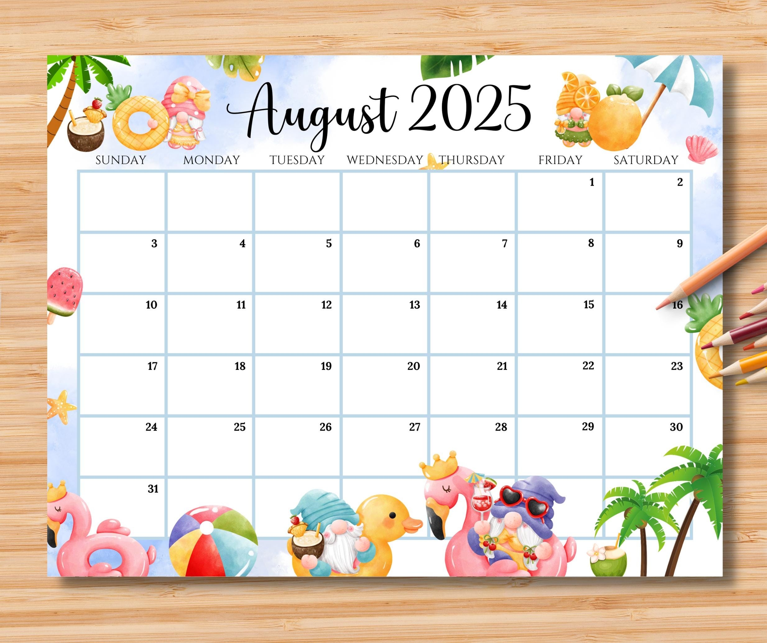 August Month 2025 Calendar