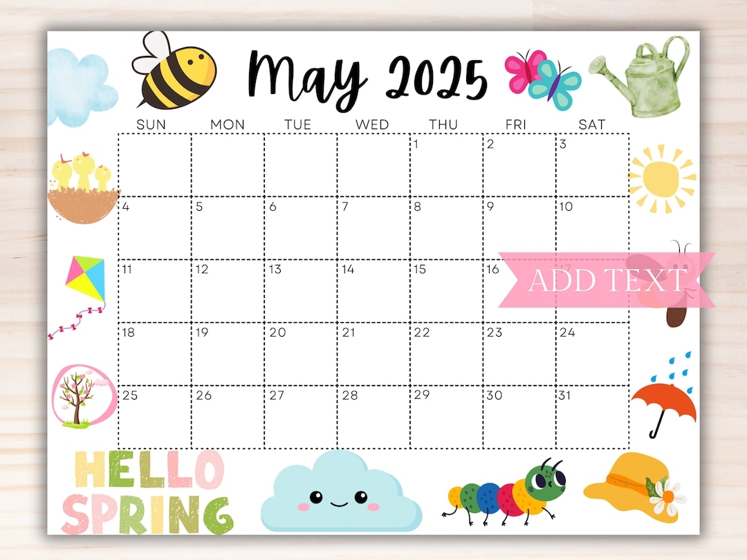 2025 May Calendar Printable Free