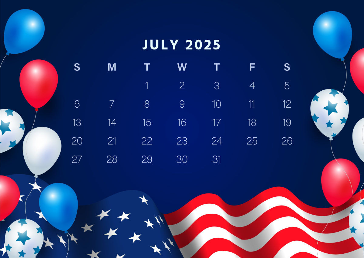July 2025 Calendar Wallpaper