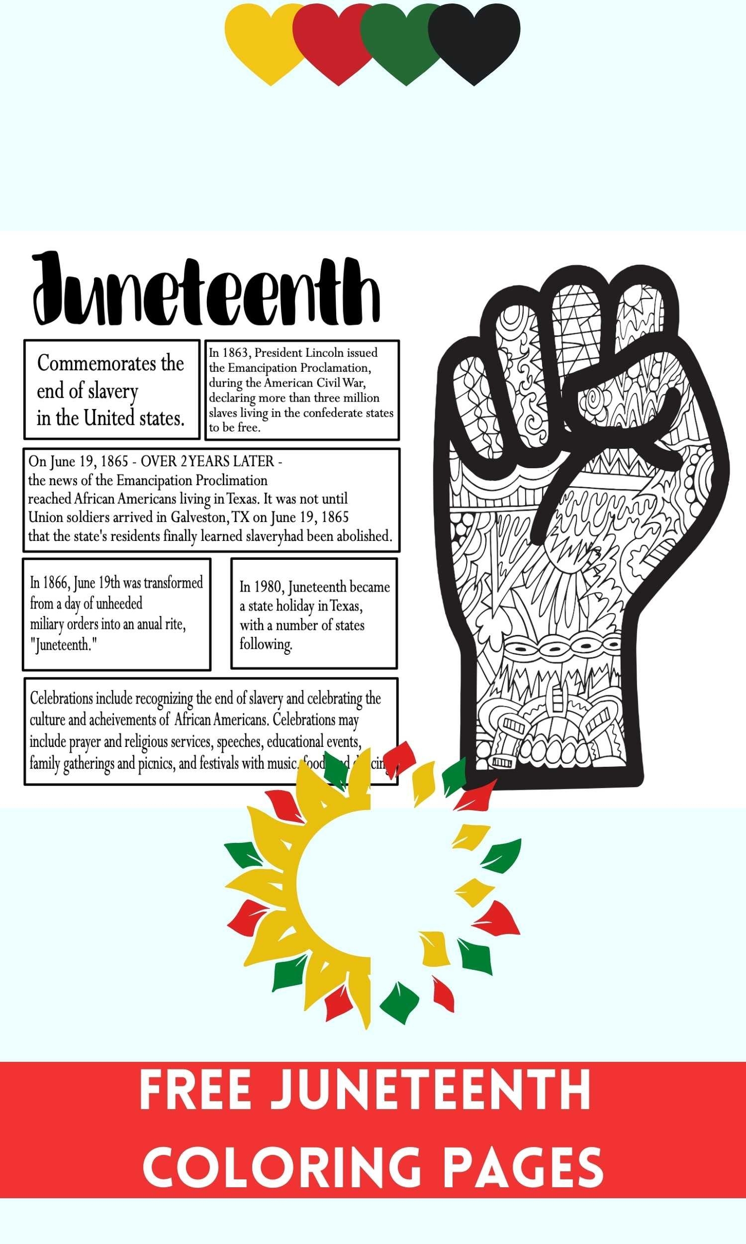 Free Juneteenth Coloring Pages Stevie Doodles