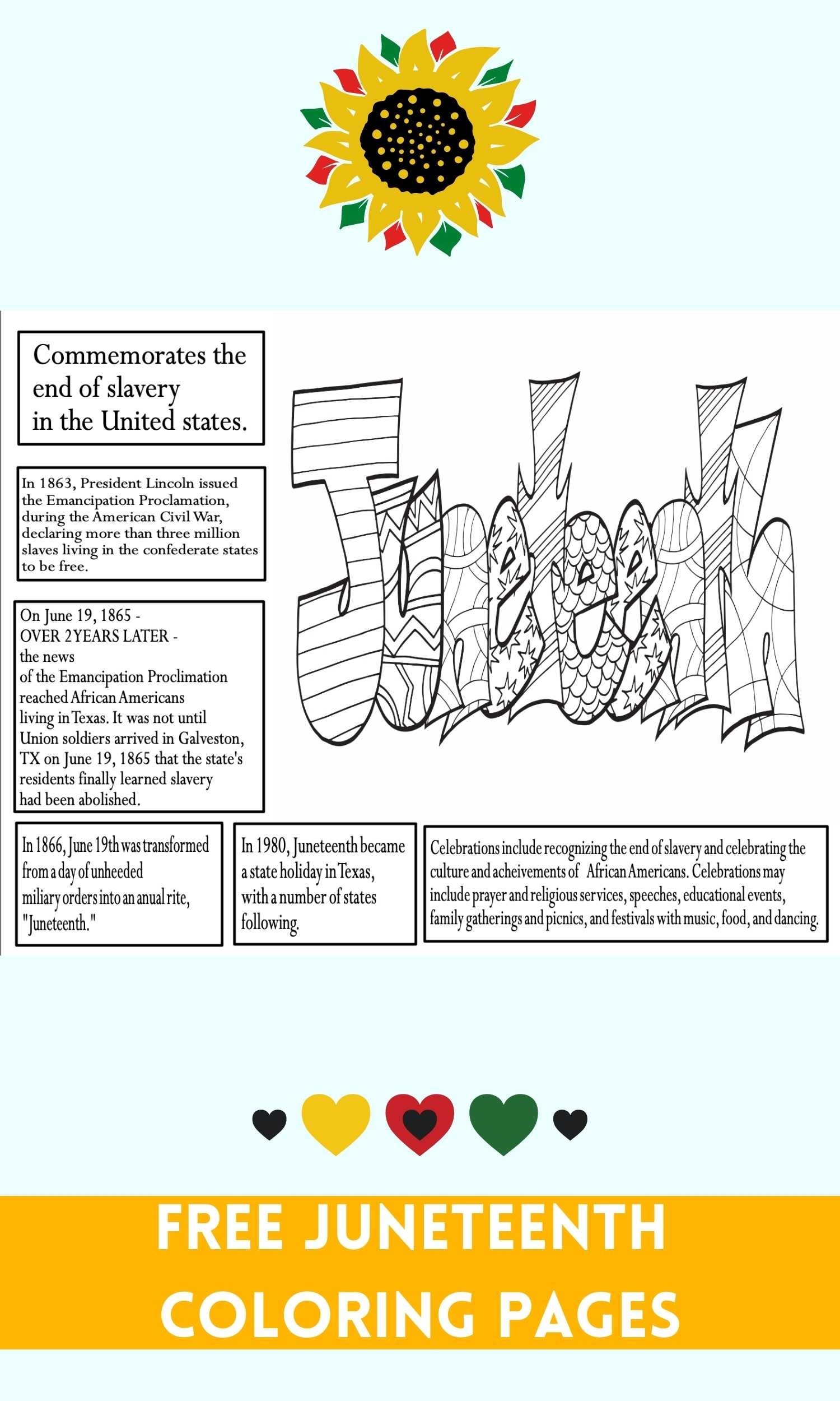 Free Juneteenth Coloring Pages Stevie Doodles