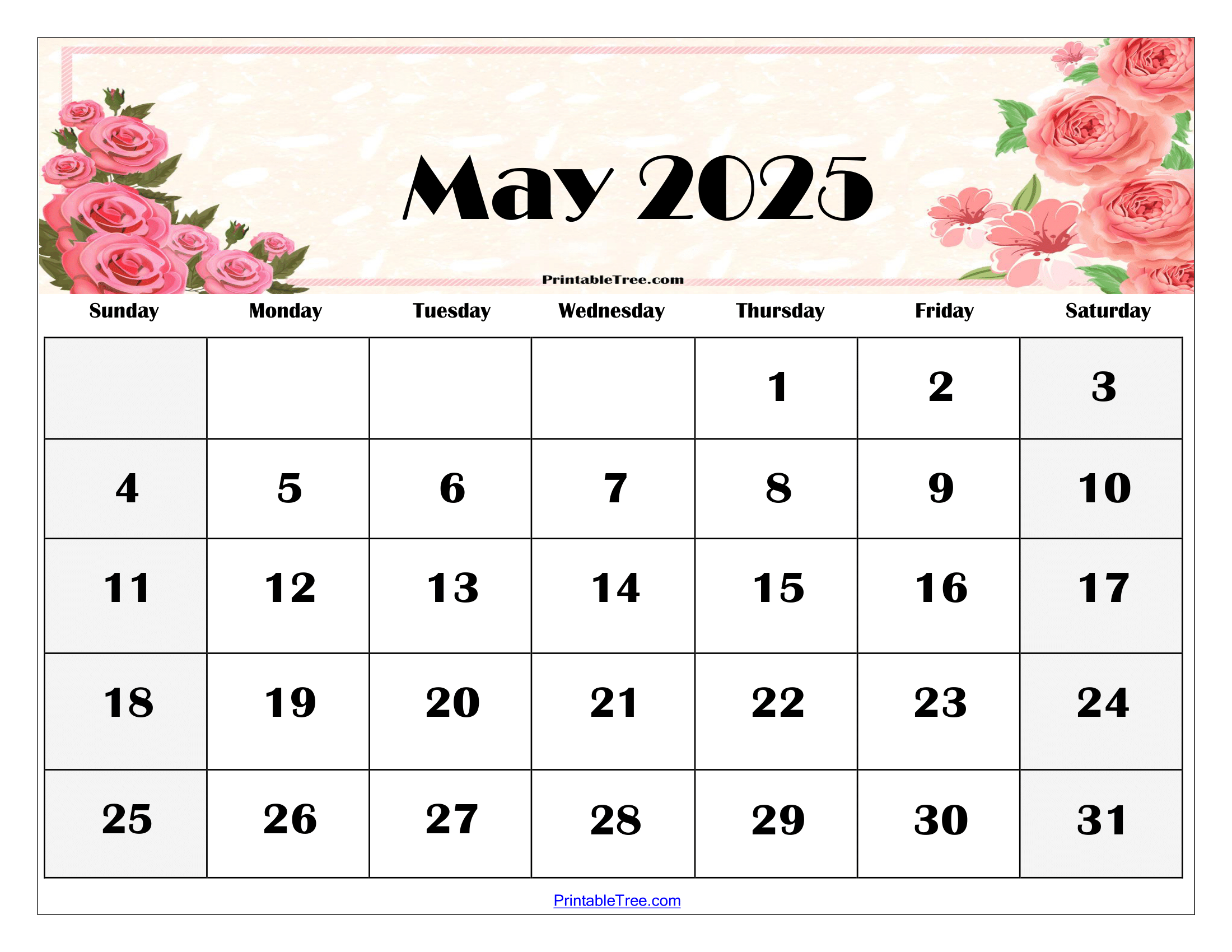 May Calender 2025