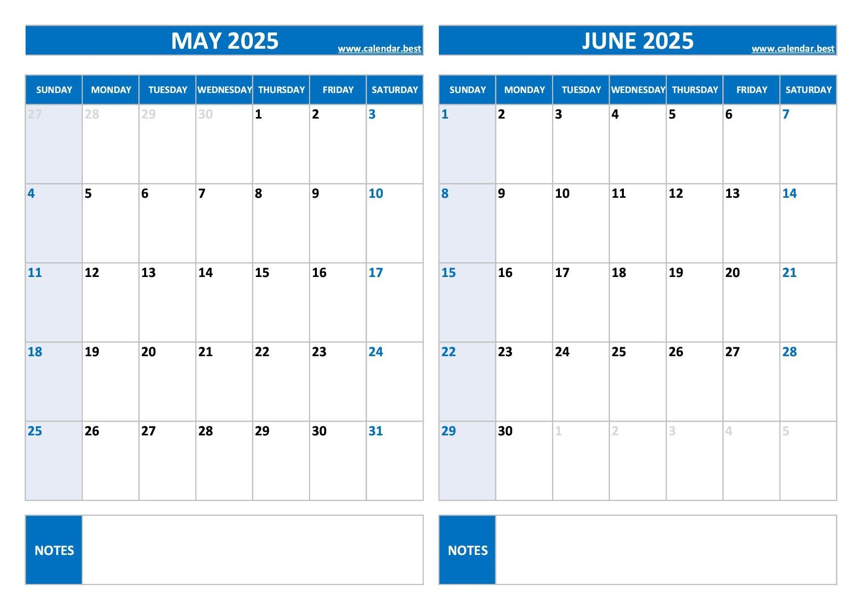 June Printable Calendars