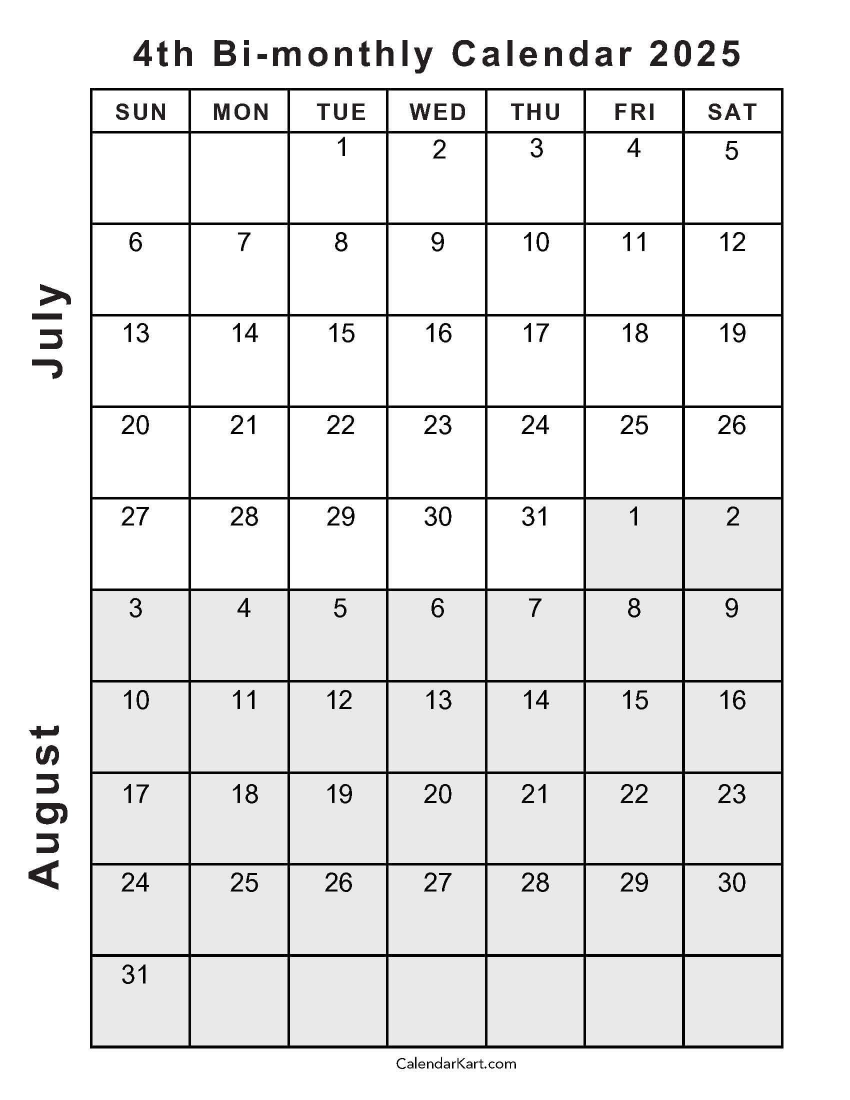 Printable June July August 2025 Calendar