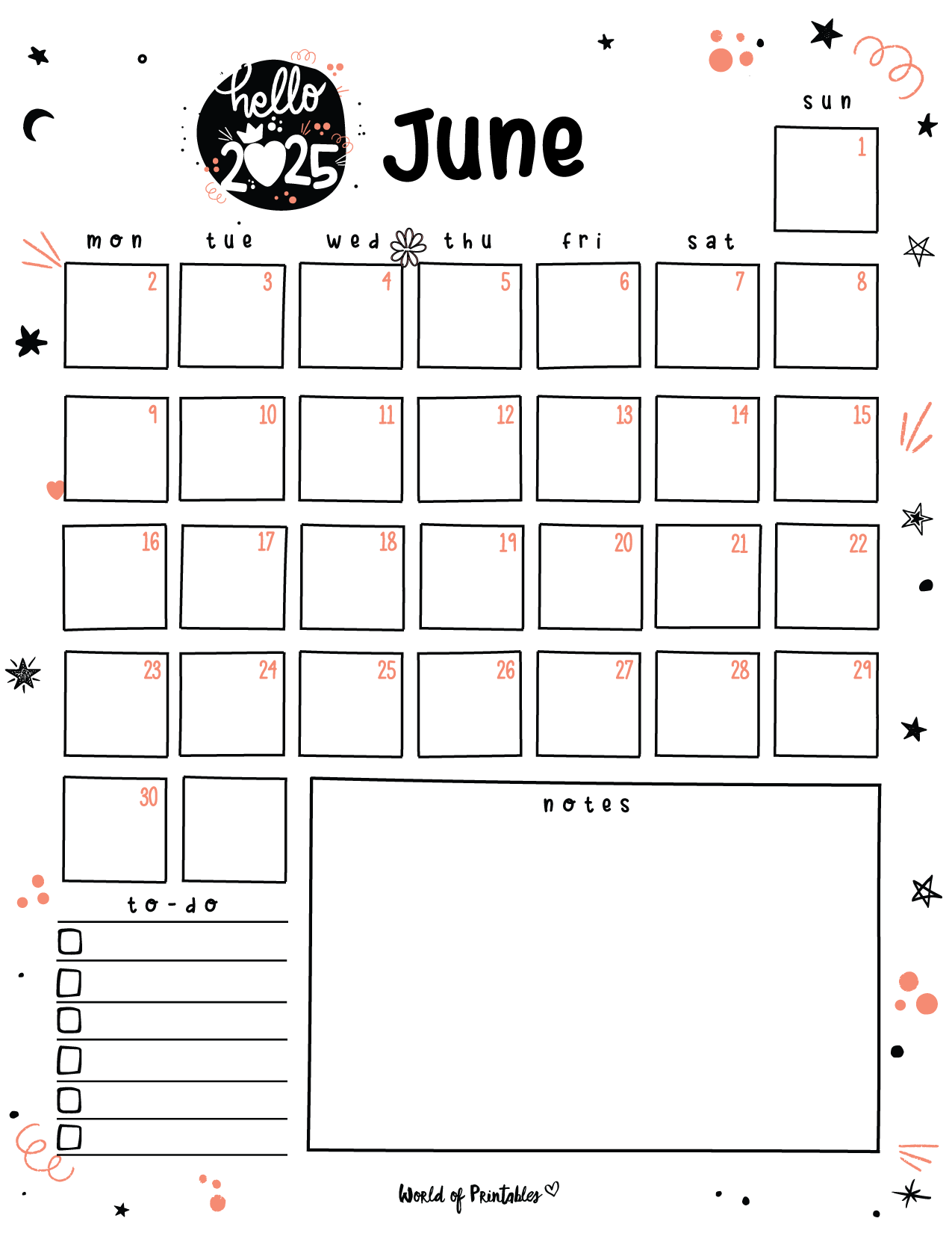 Free Printable June 2025 Planners World Of Printables