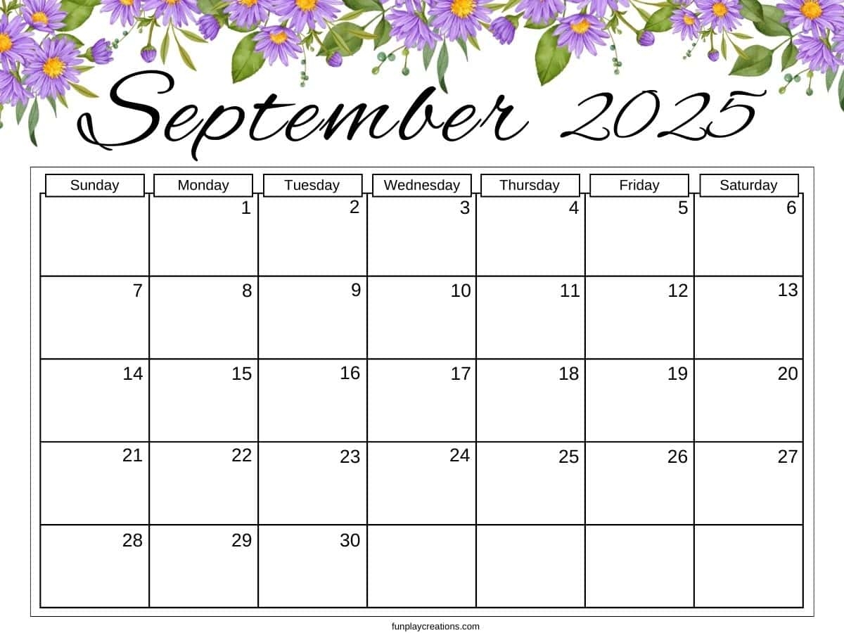 2025 September Calendar Printable