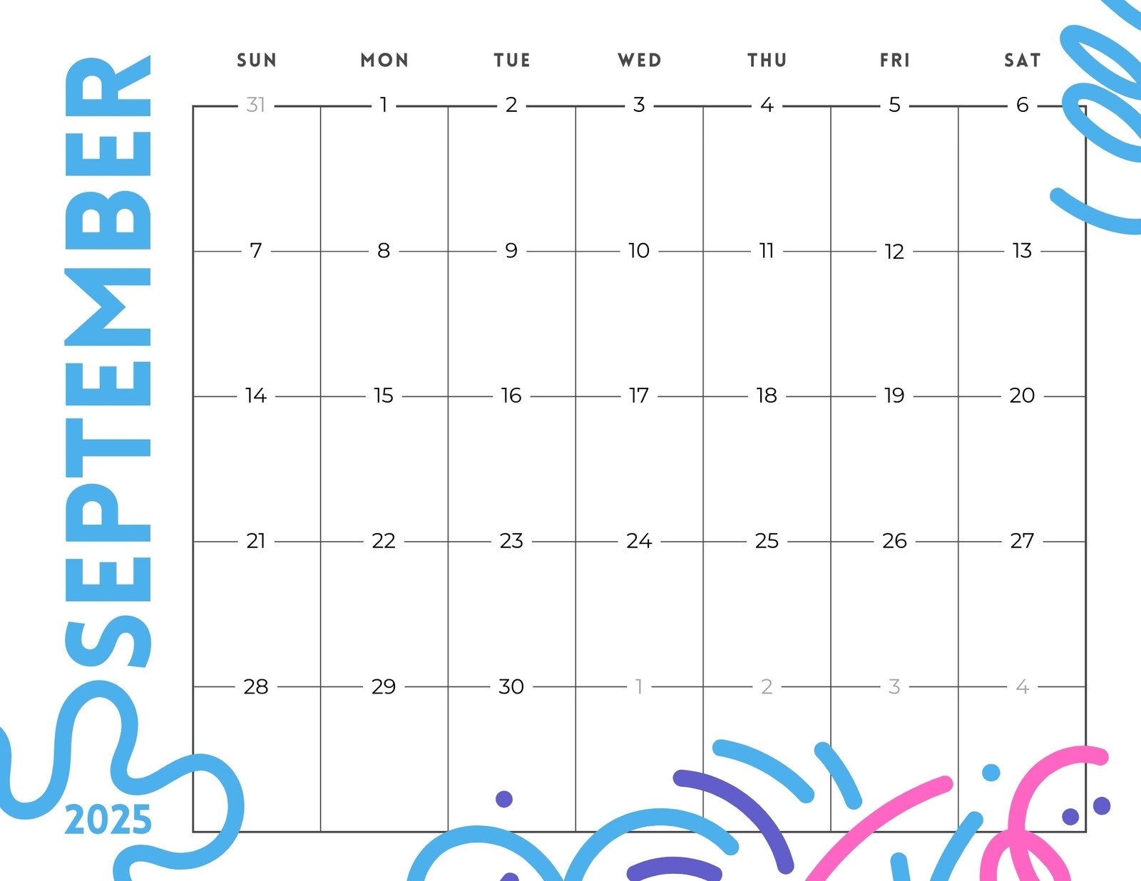 Free Calendar September 2025