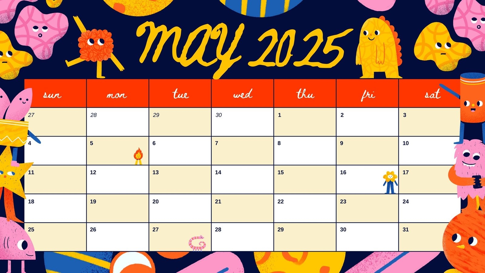 Month Of May Calendar Printable