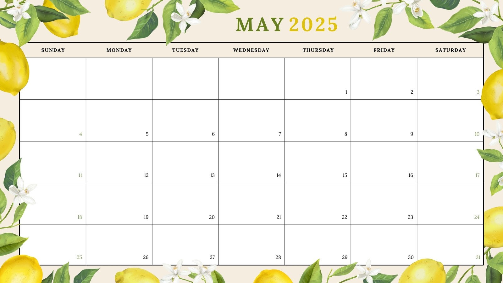 Free To Edit And Print May 2025 Calendar Templates Canva