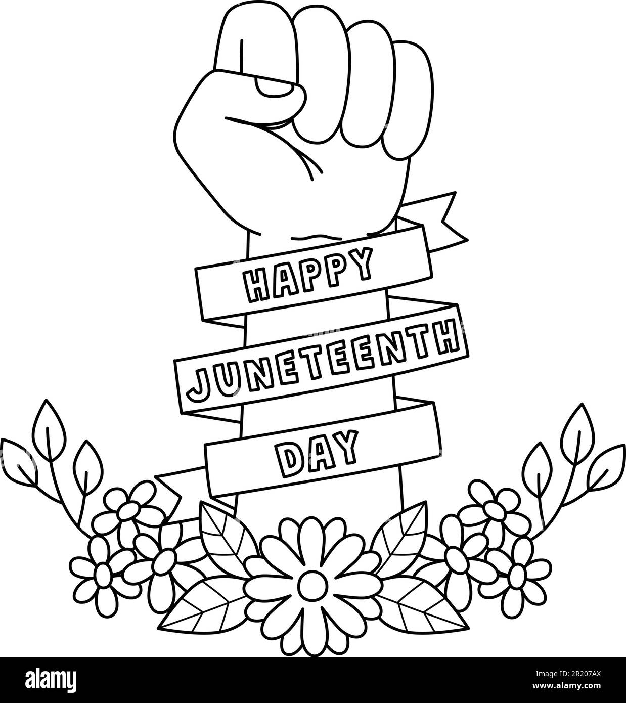 Happy Juneteenth Freedom Day Coloring Page Stock Vector Image Art Alamy