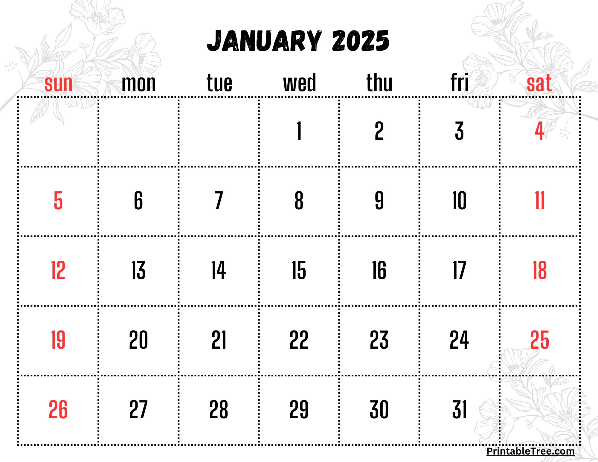 Blank November 2025 Calendar Printable