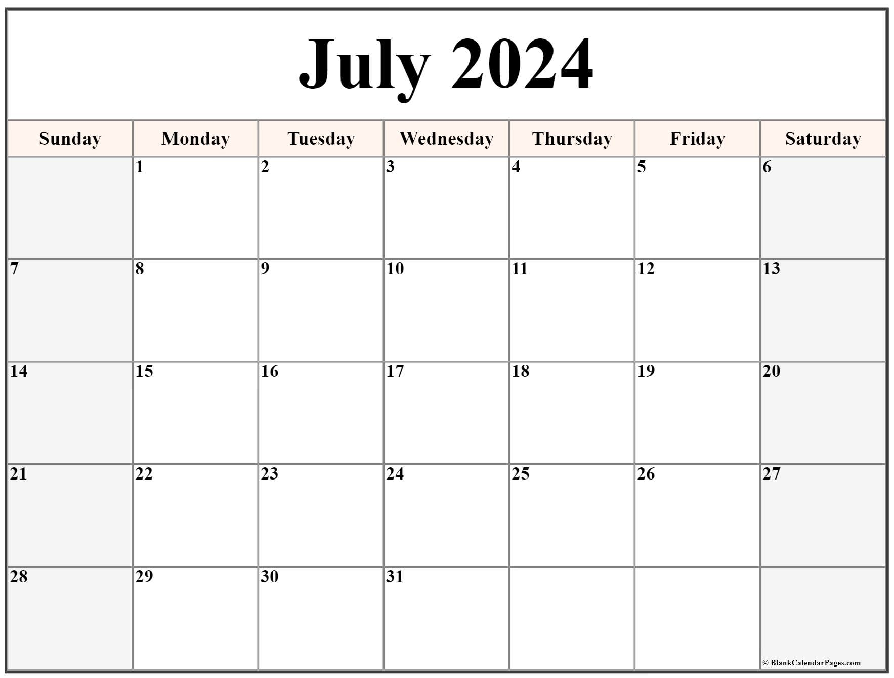 Printable Calendar June July August