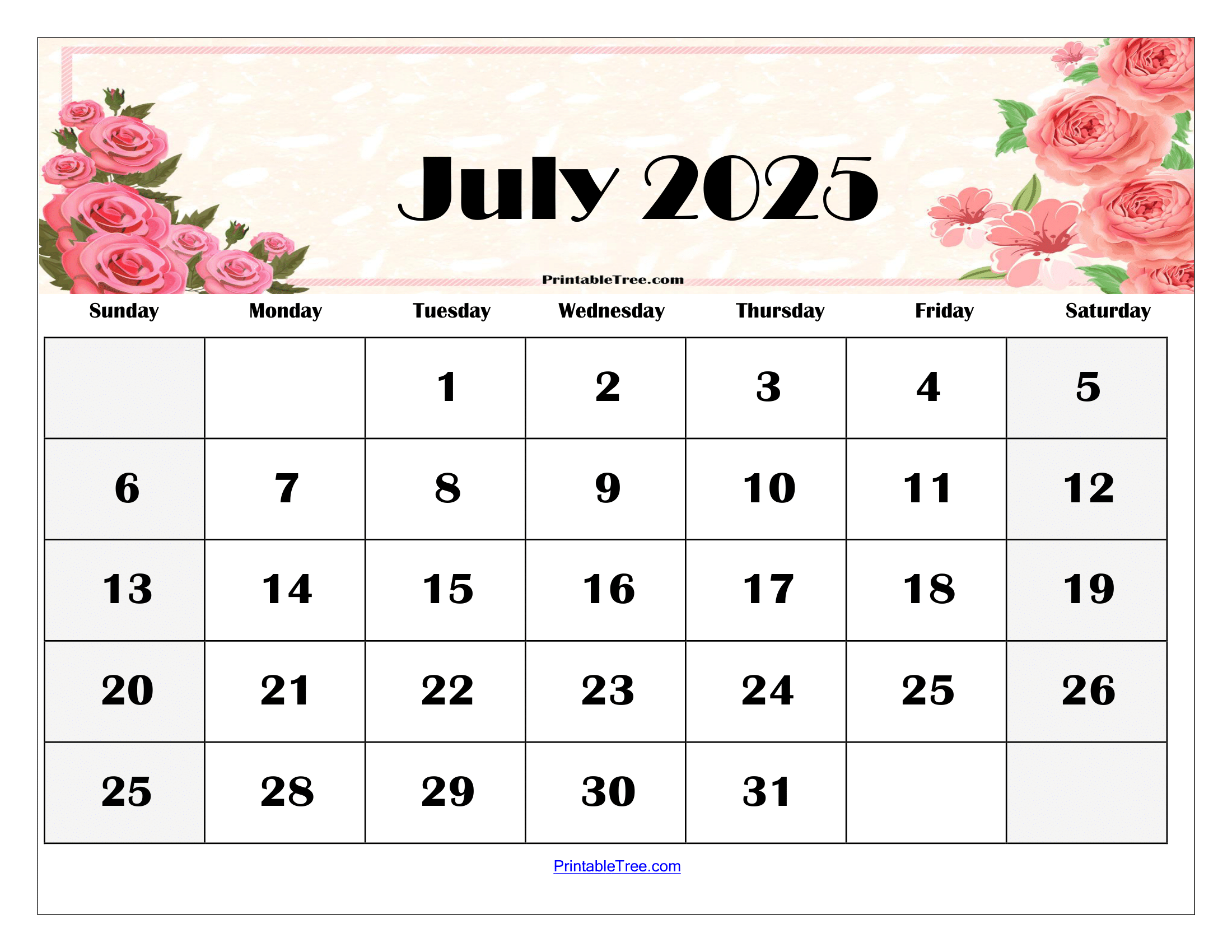 Show Me July 2025 Calendar