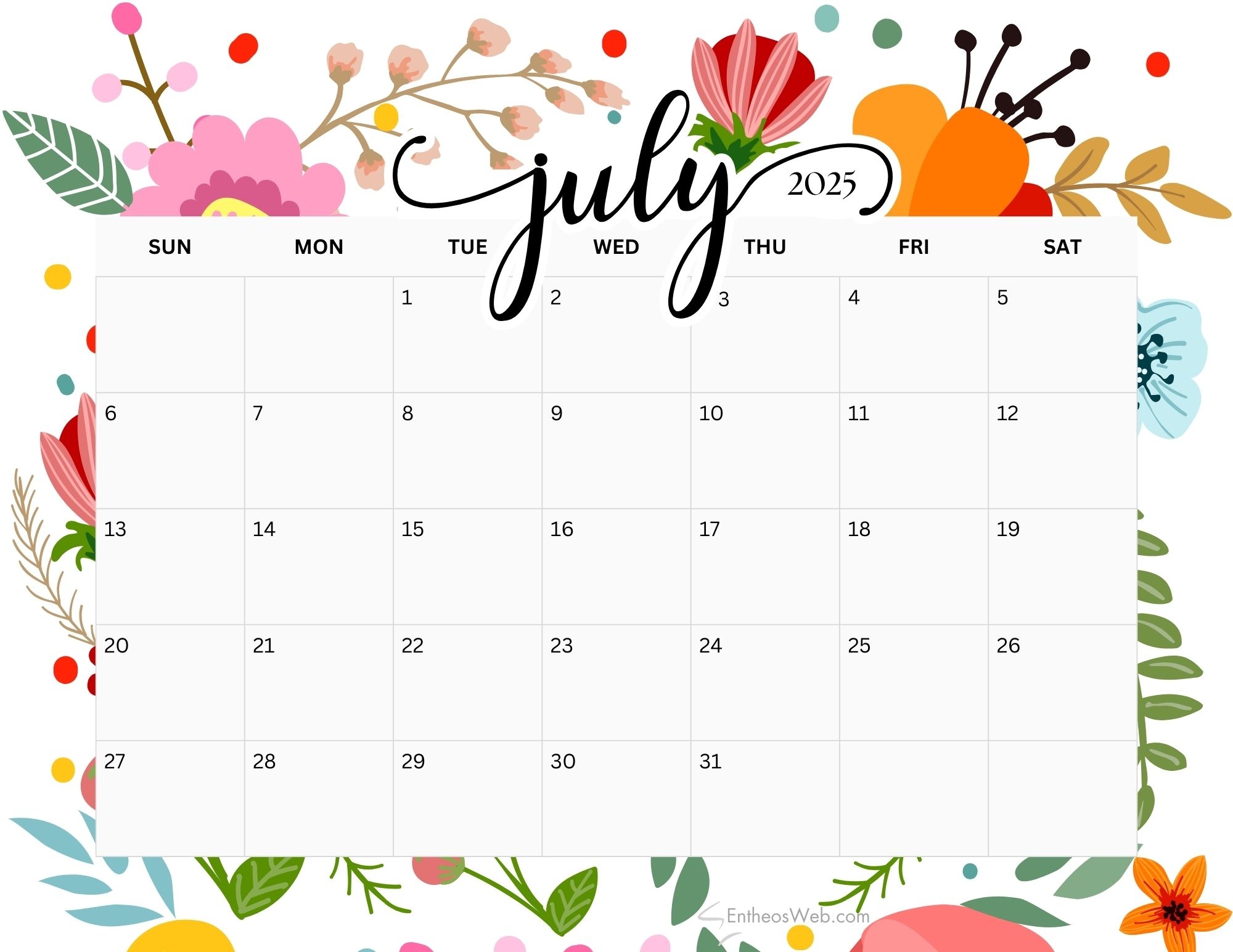 July 2025 Calendar