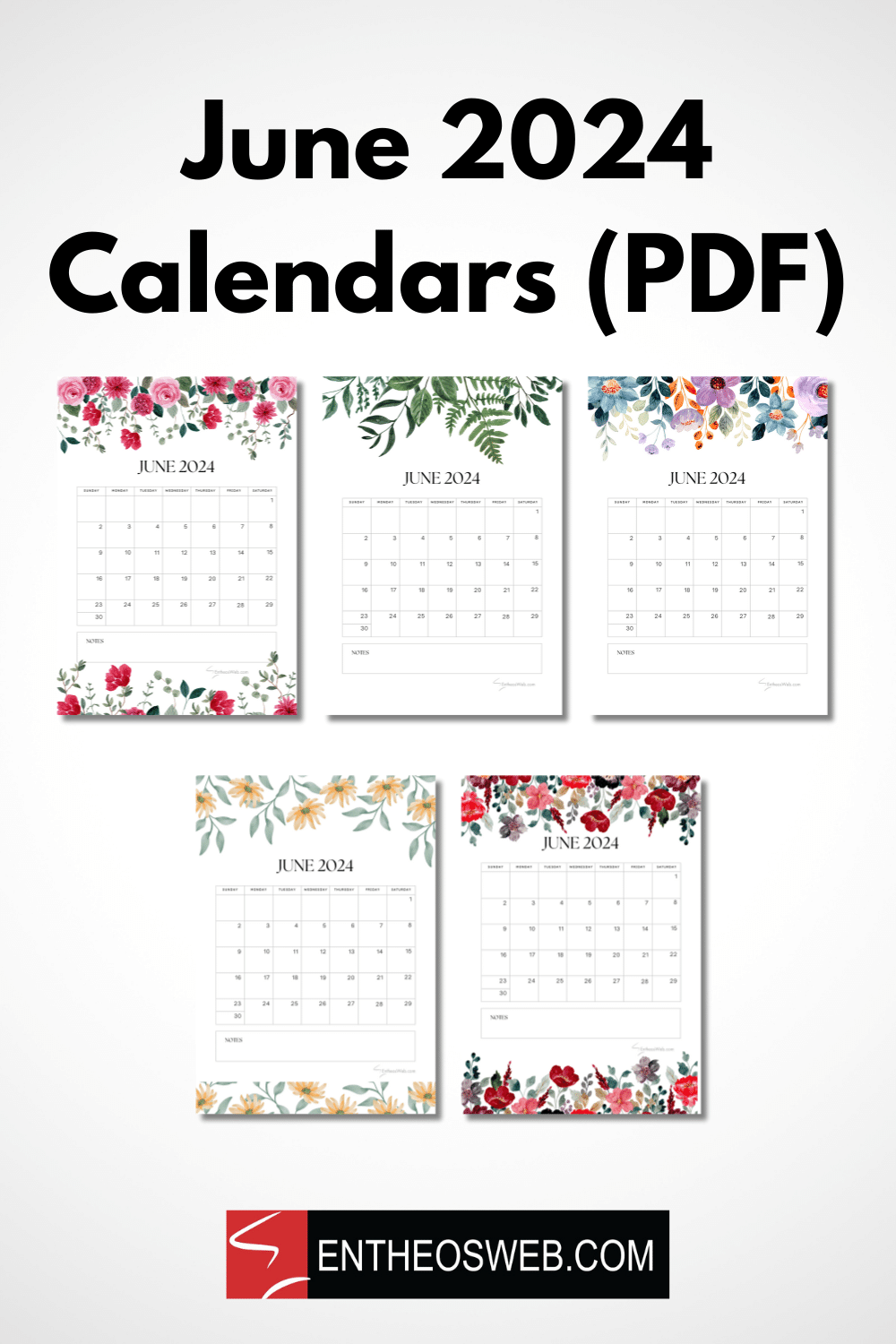 June 2024 Calendar PDF Printables EntheosWeb