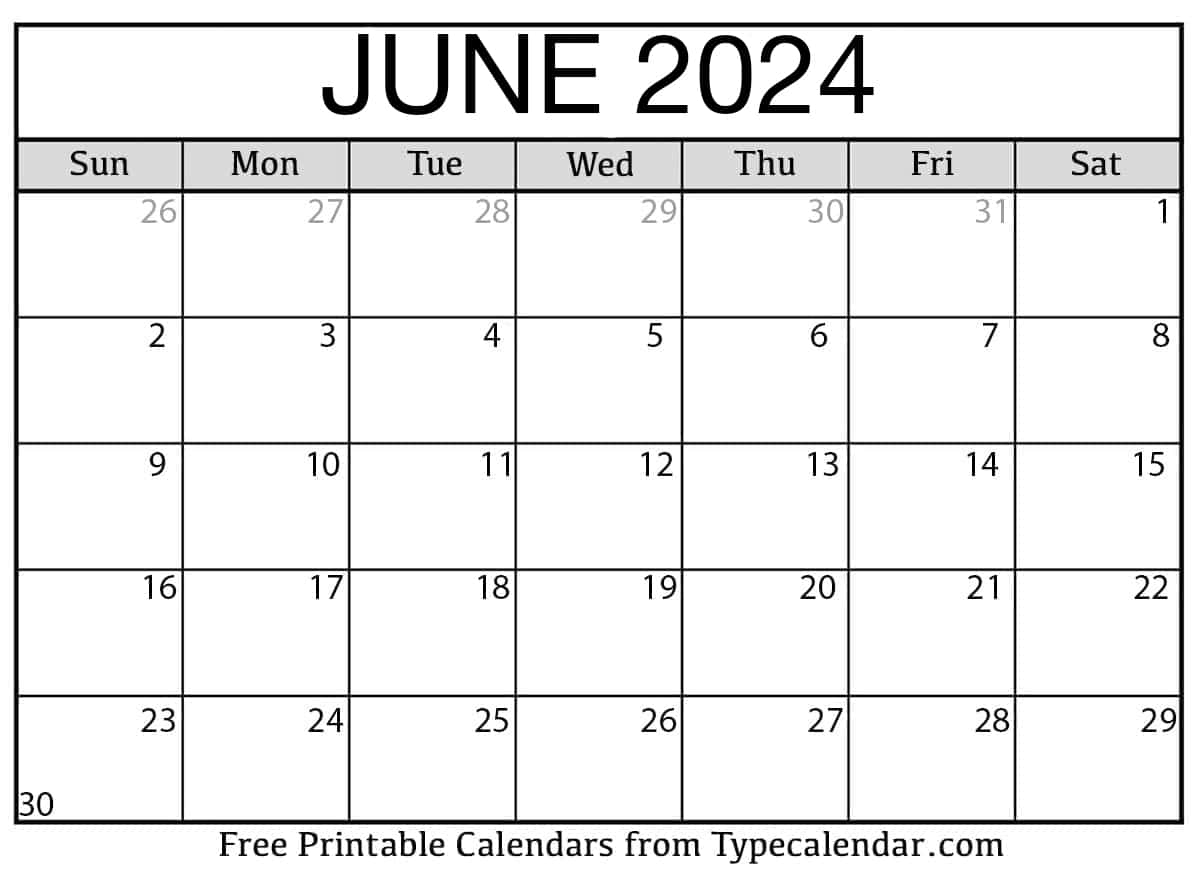 June 2024 Calendars Apache OpenOffice Templates