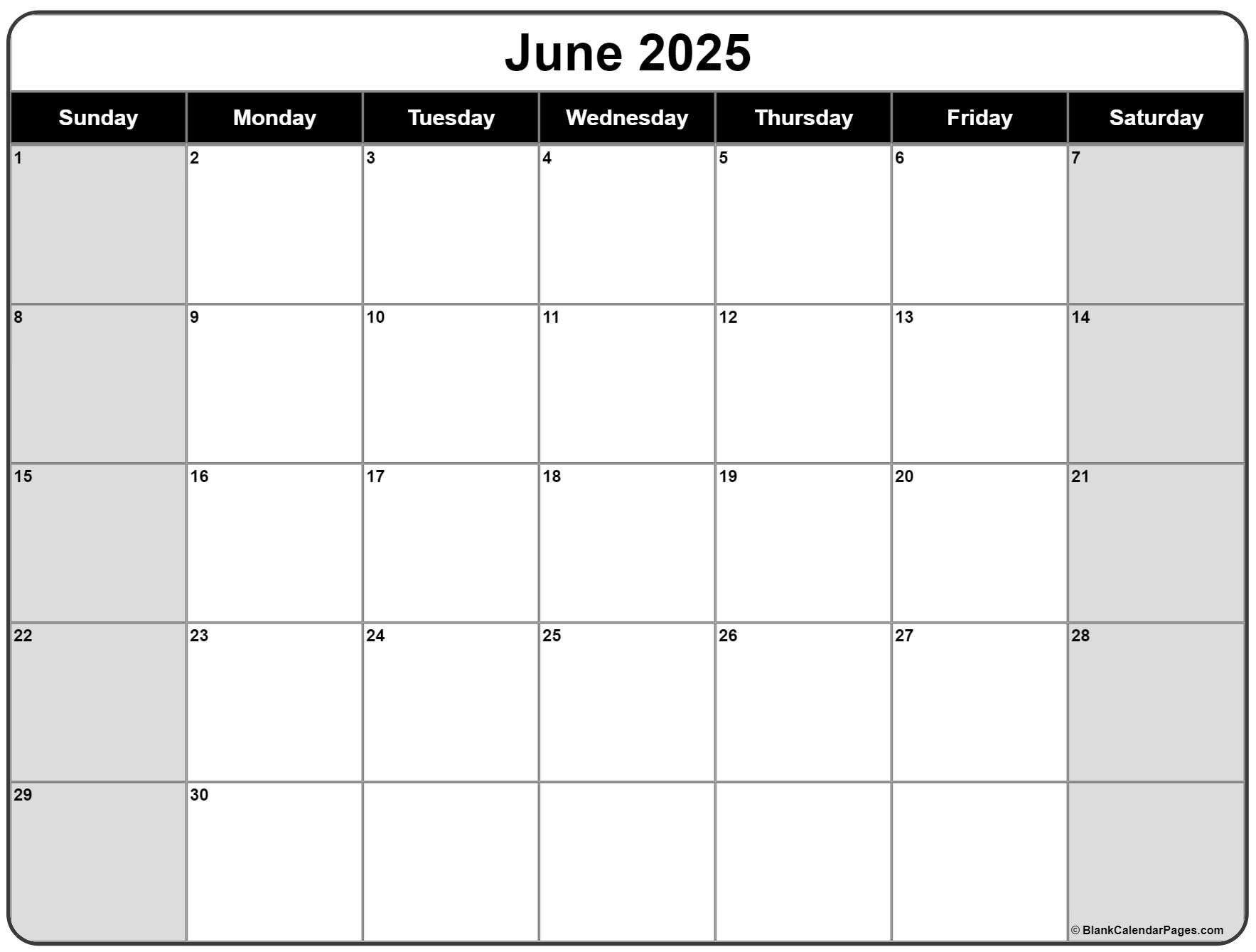 June And July 2025 Calendar Printable