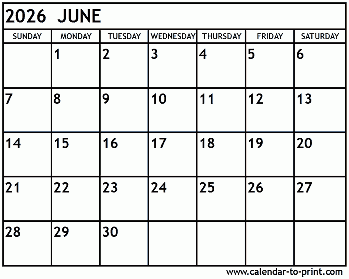 April May June July 2026 Calendar