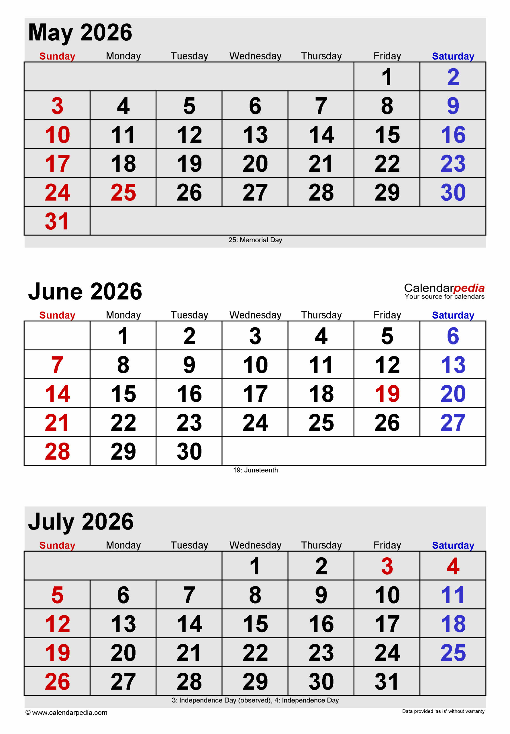 Calendar Of May And June 2026