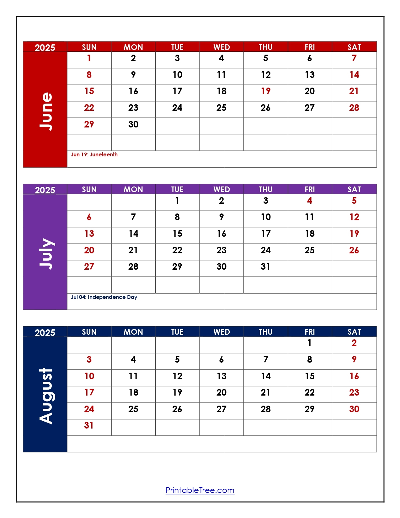 Printable Calendar August 2025 To June 2026