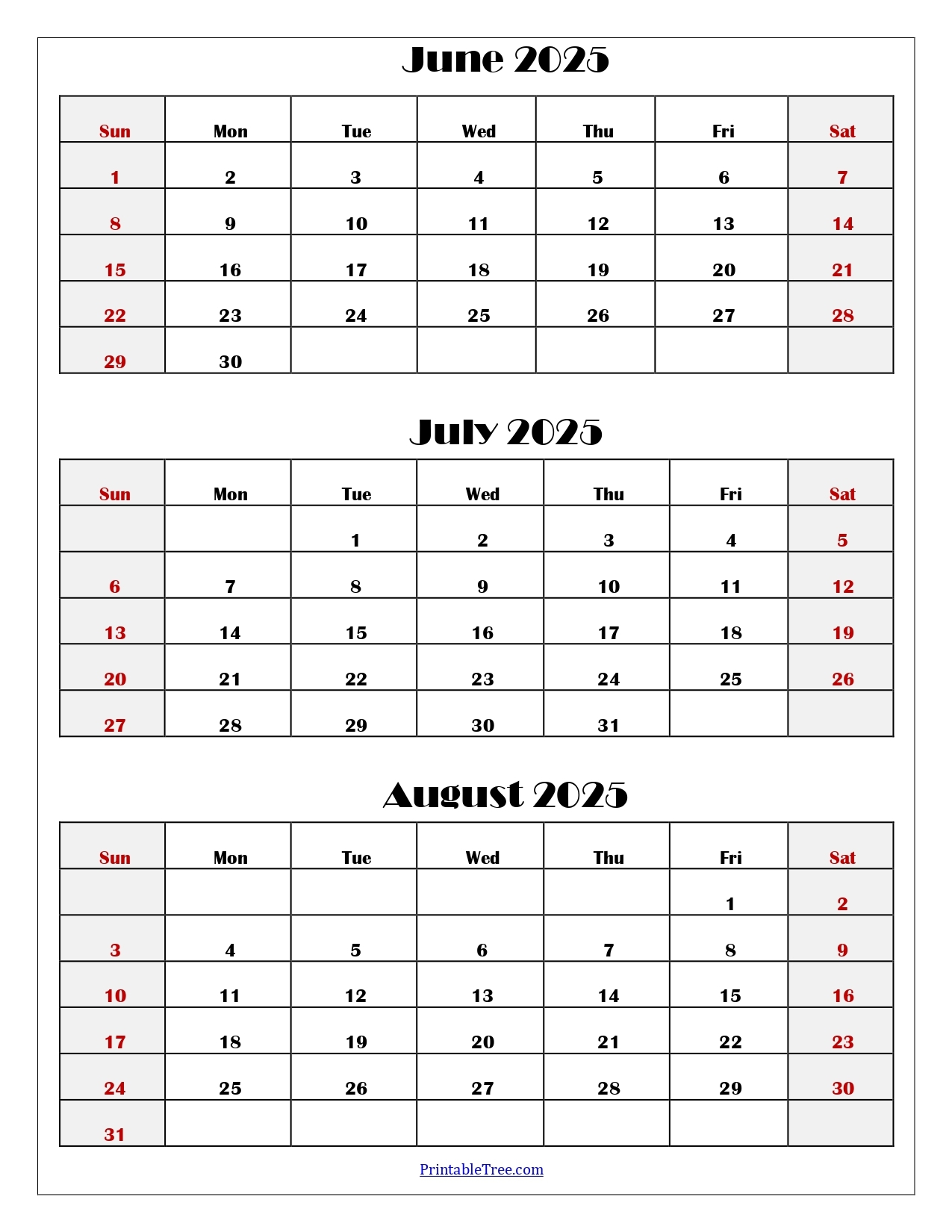 June To August 2025 Calendar Printable PDF Three Months Calendar June To August 2025 Calendar Printable PDF Three Months Calendar