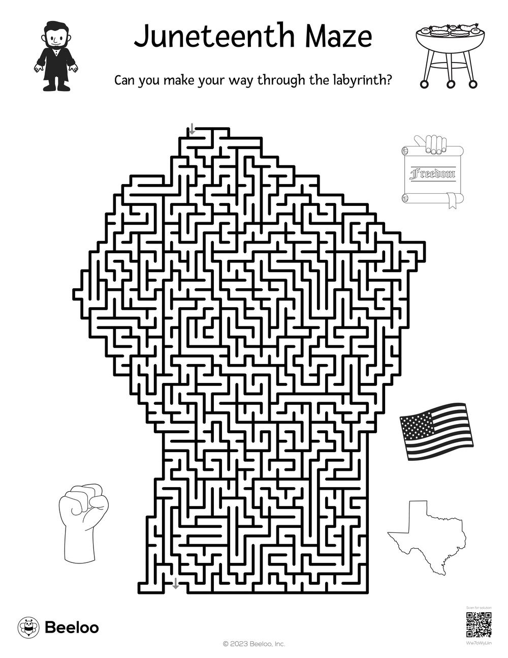 Juneteenth Maze Beeloo Printable Crafts And Activities For Kids