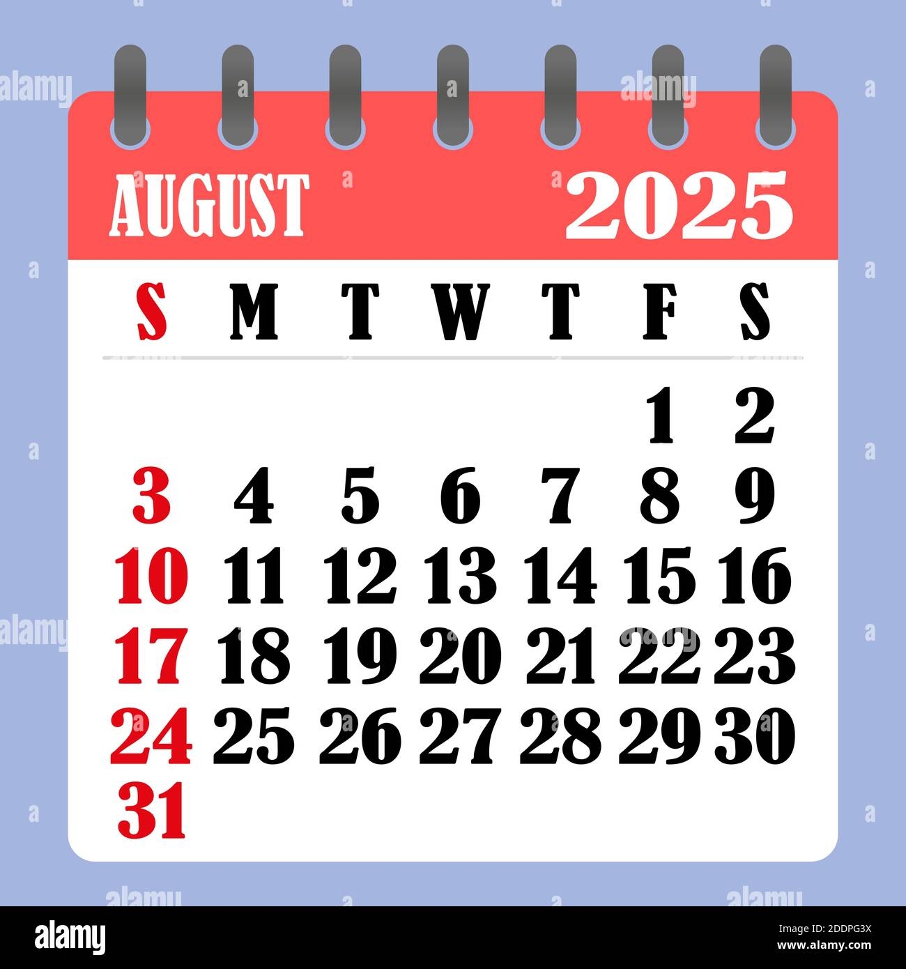 August 2025 Calender