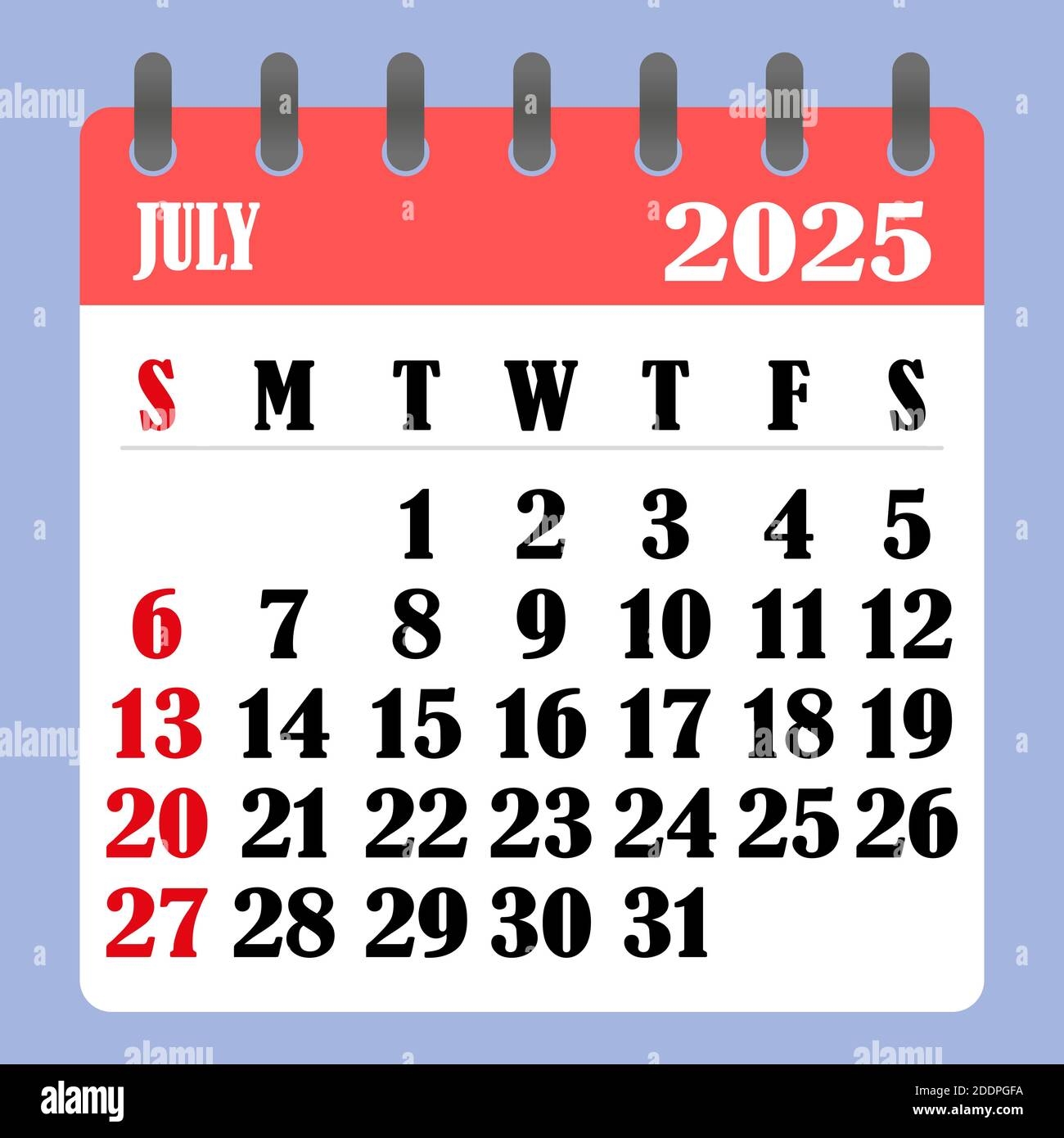 July 2025 Month Calendar