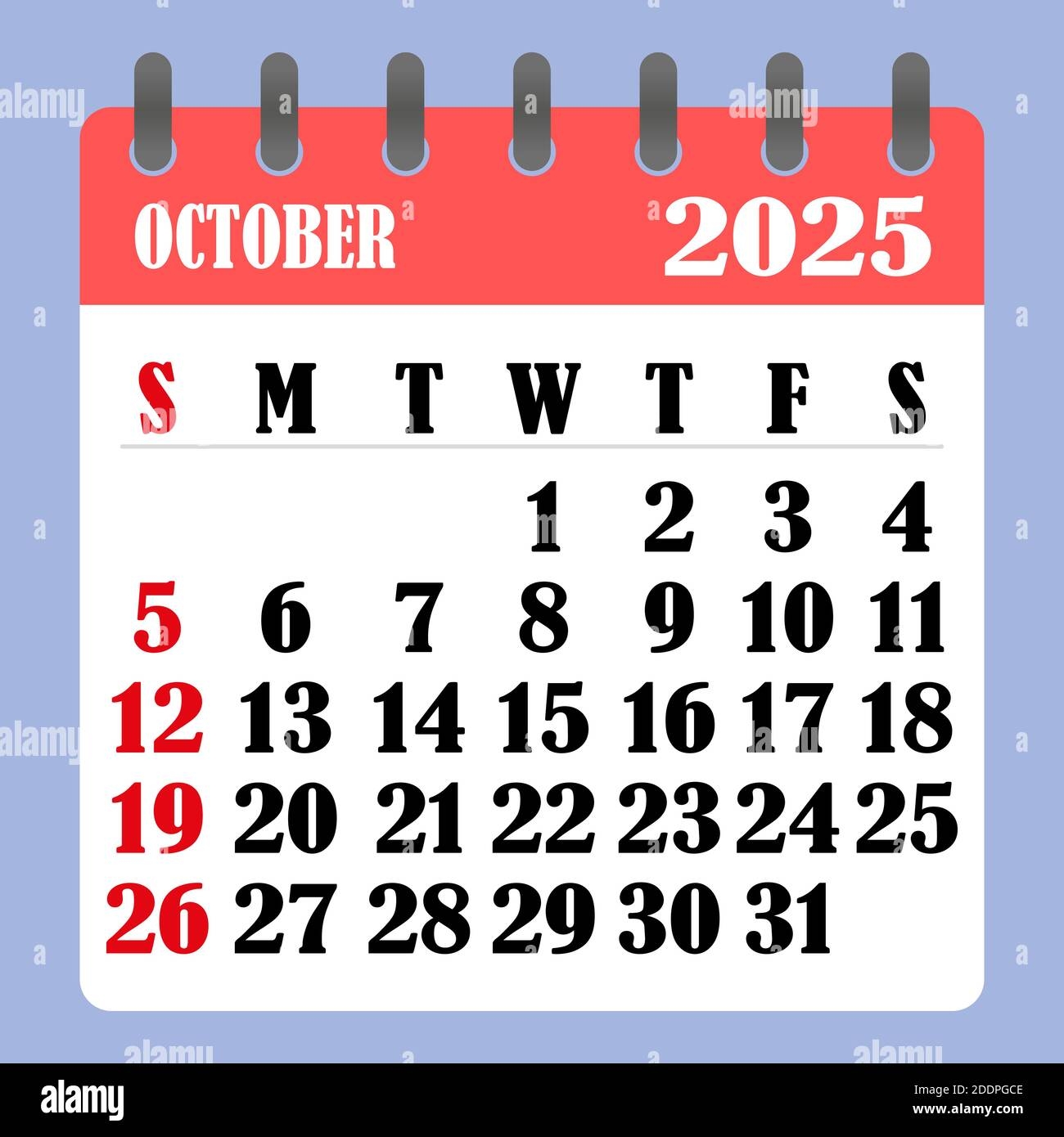 Monthly Calendar For October 2025