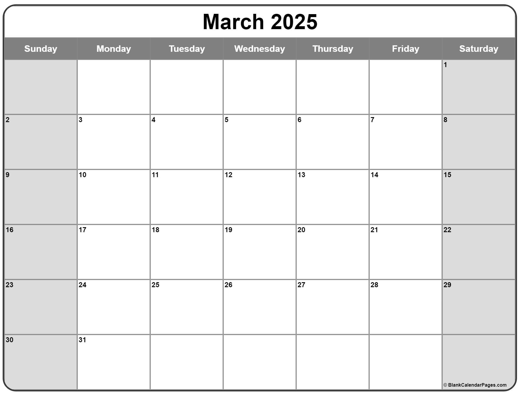 March 2025 Calendar Free Printable Calendars