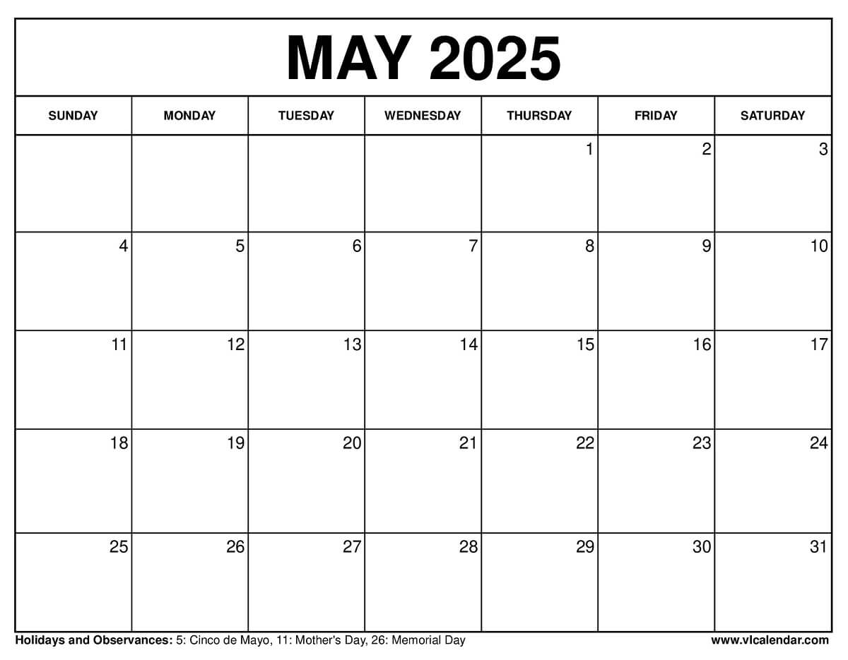 May 2025 Calendar Complete Guide Printable Templates