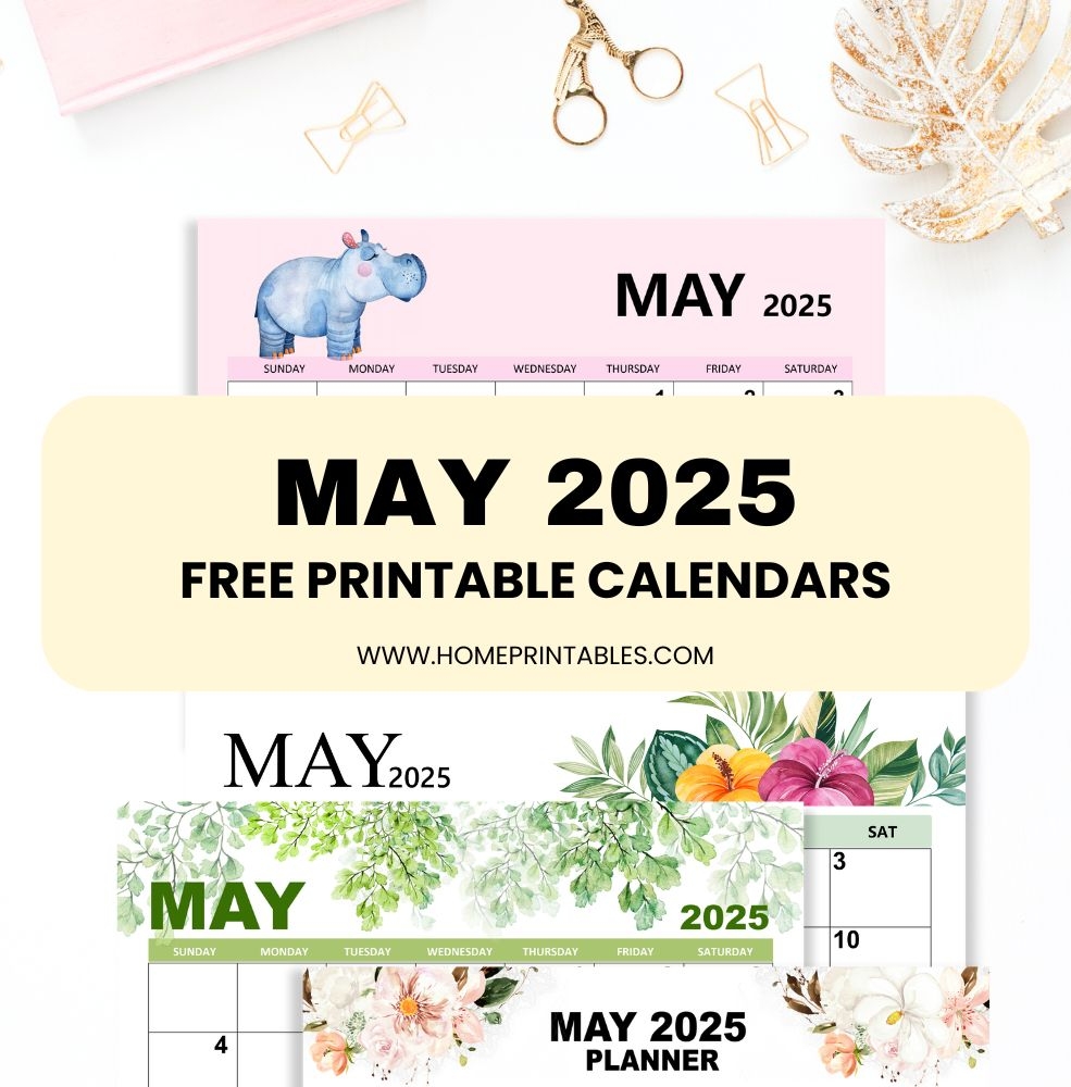 Free Editable Calendar May 2025