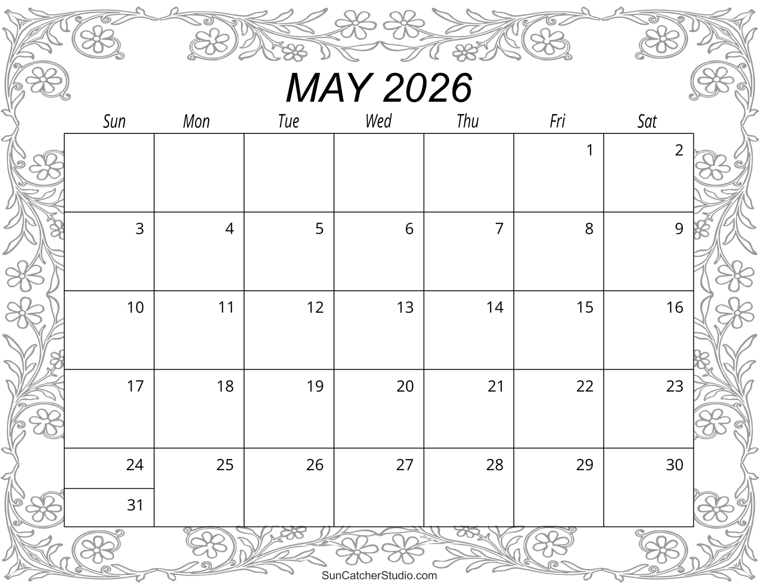 May Calendar Of 2026