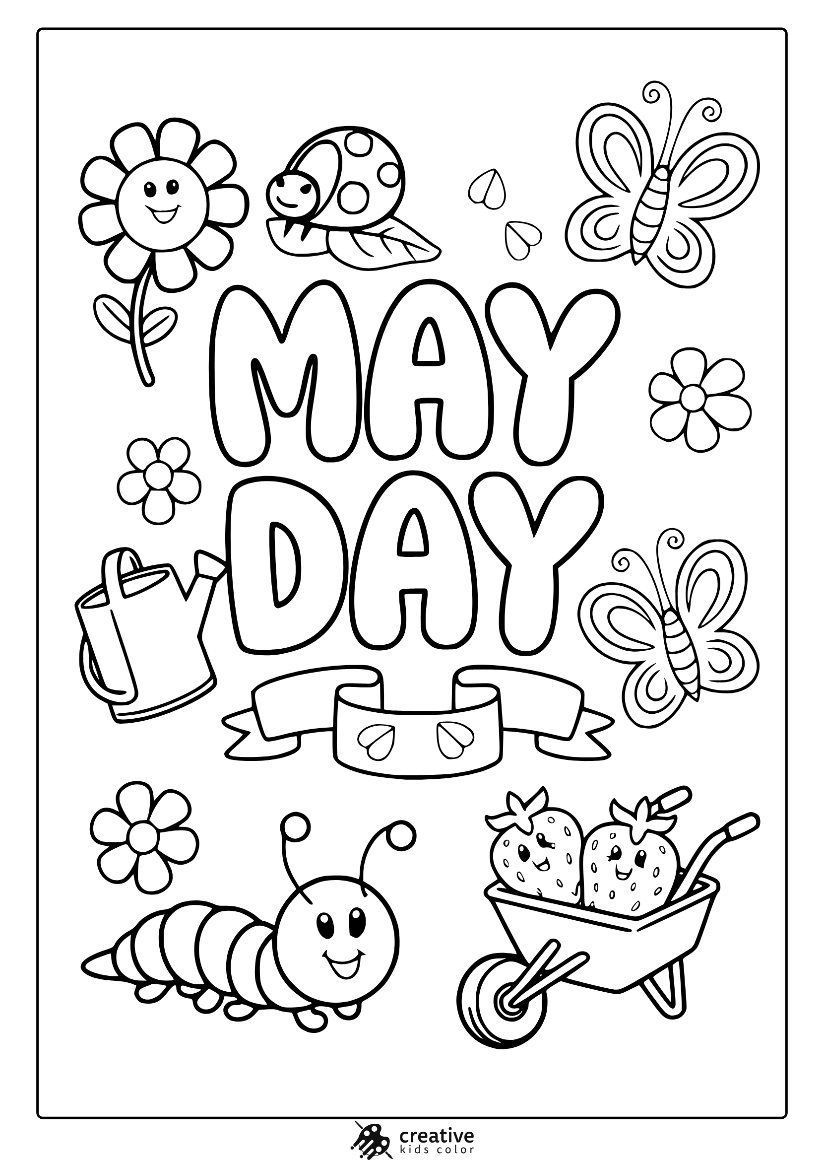 May Coloring Pages Free Fun Spring Printables 