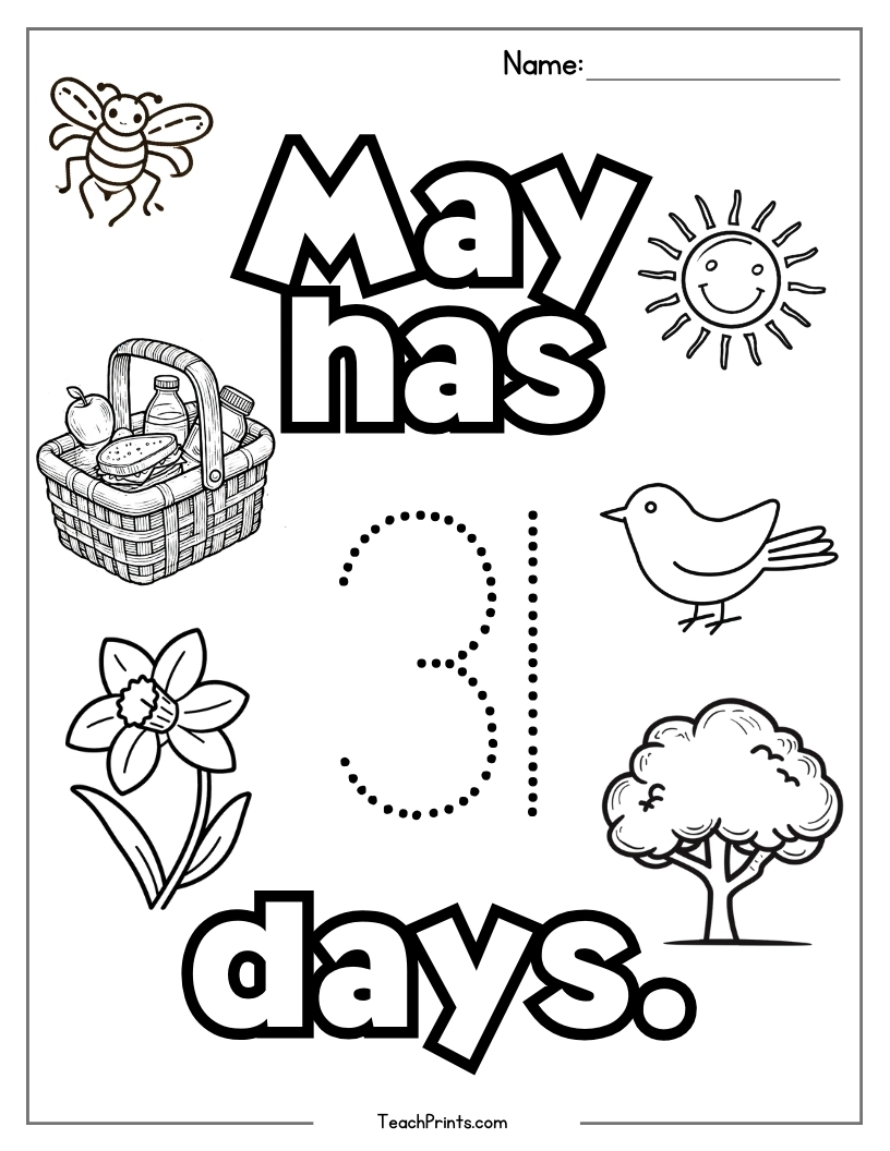 May Worksheets 8 Free PDF Printables Teach Prints