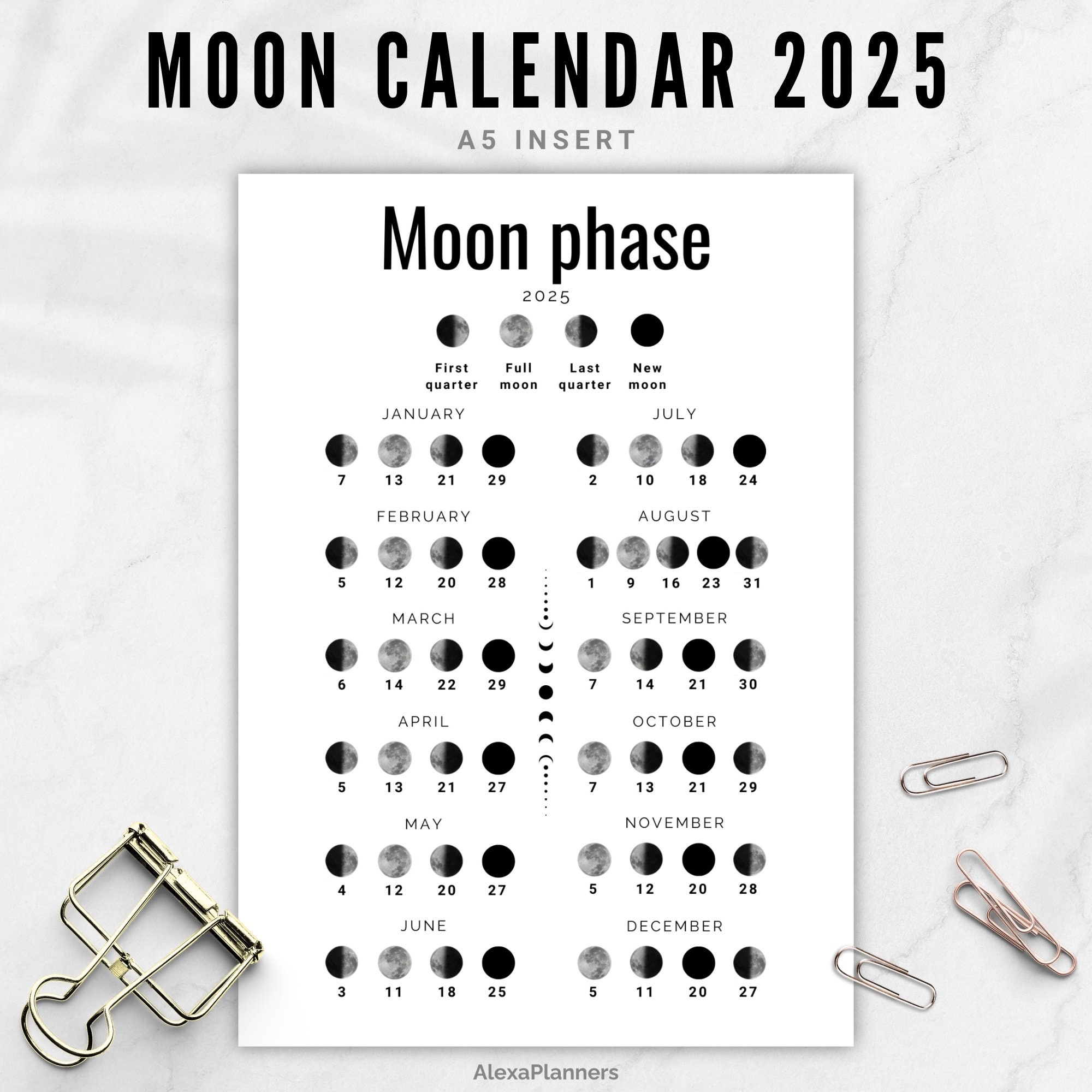 Moon Phase Calendar December 2025