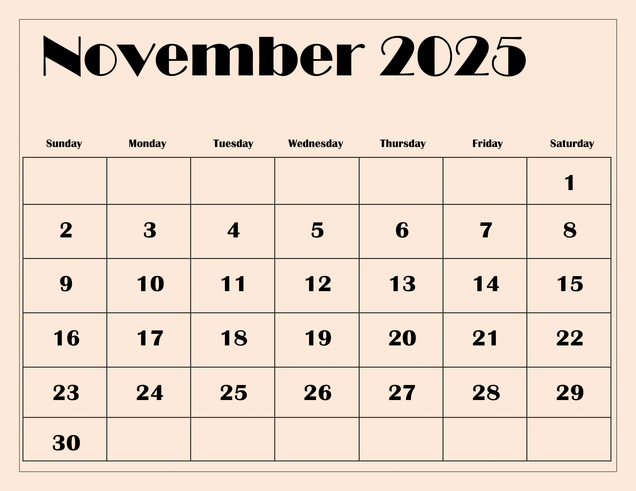 November To December 2025 Calendar