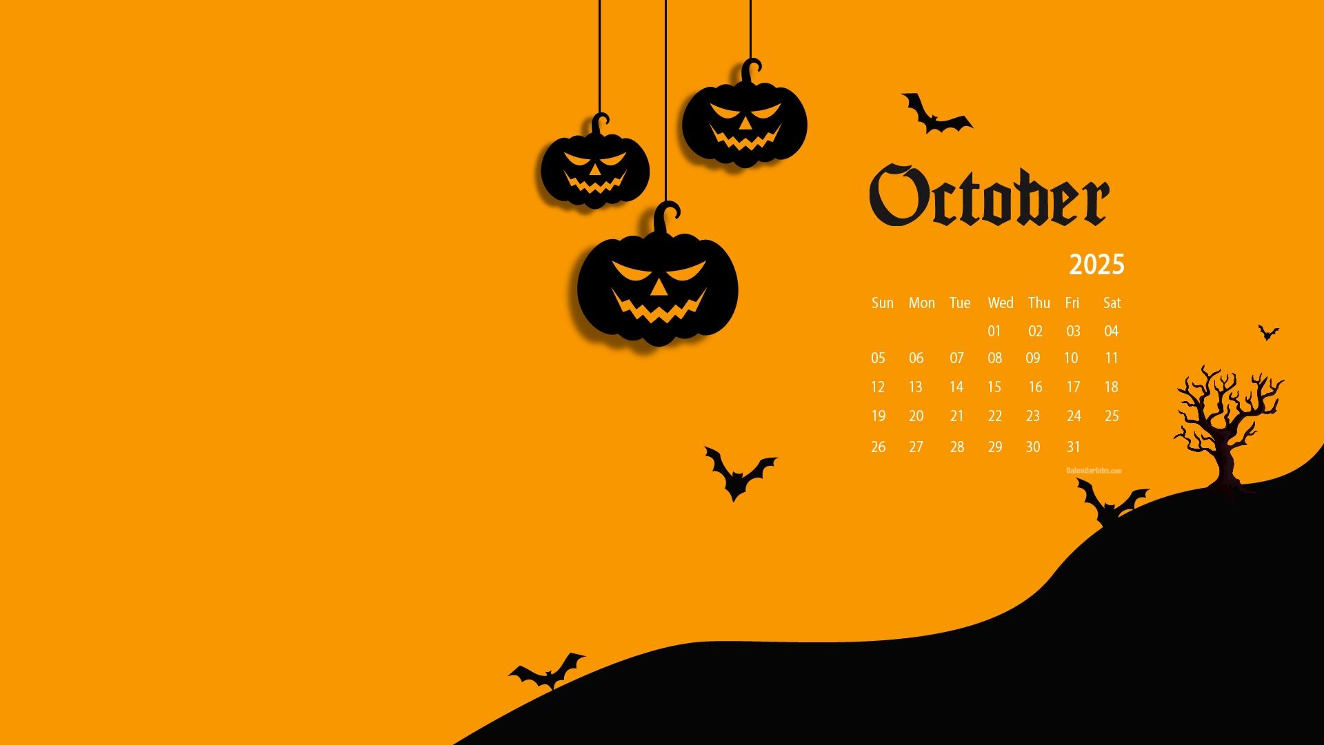 October 2025 Calendar Halloween