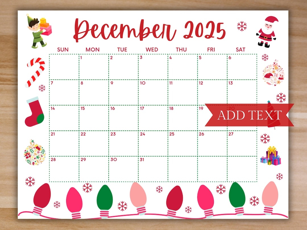 Print December 2025 Calendar