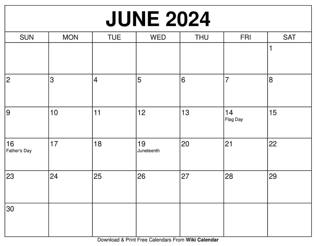 Printable June 2024 Calendar Wiki Calendar Apache OpenOffice Templates
